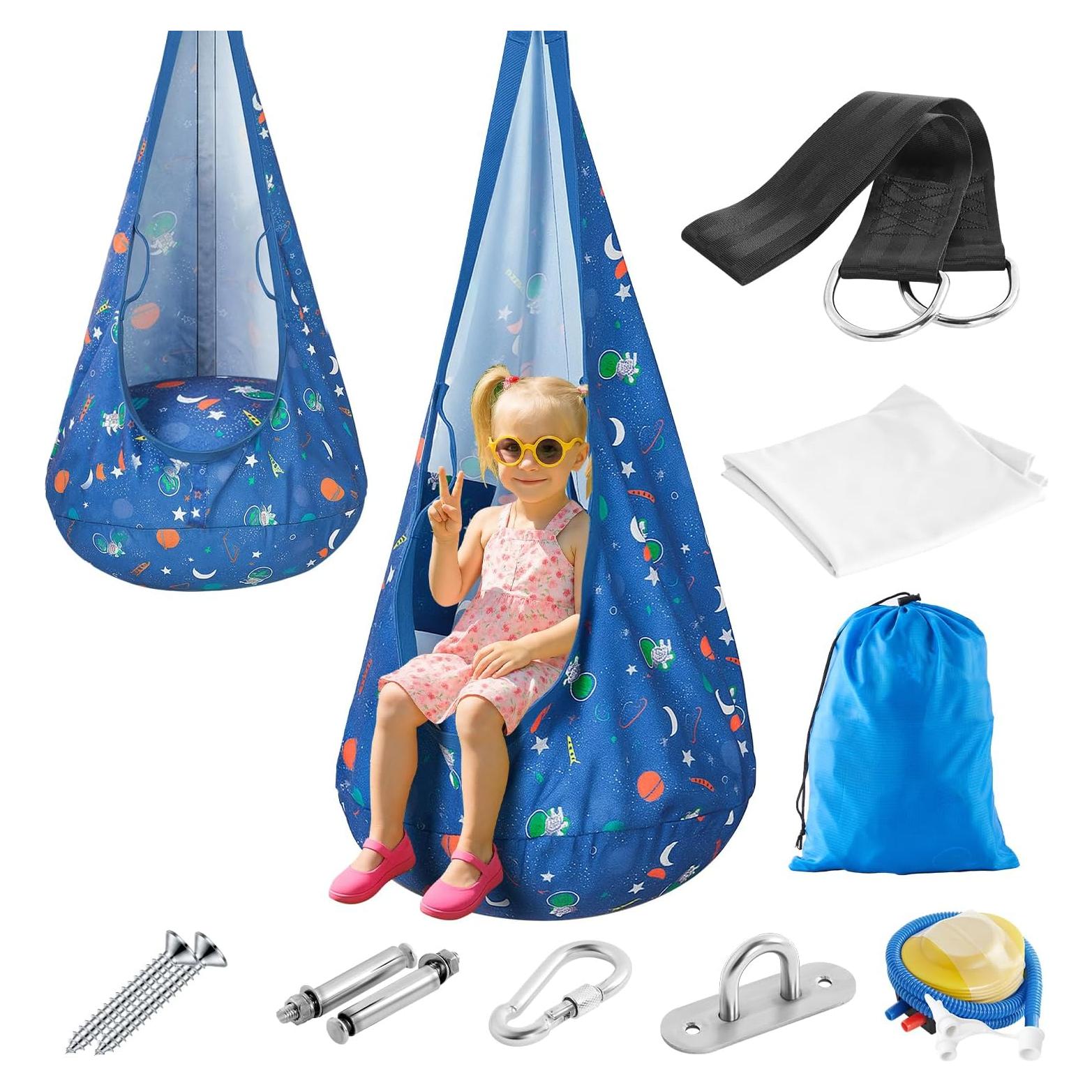 Columpio Sensorial Safotad Azul para Niños - Soporta 90.72kg