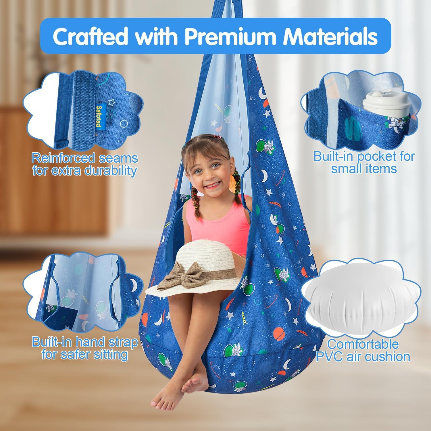 Columpio Sensorial Safotad Azul para Niños - Soporta 90.72kg