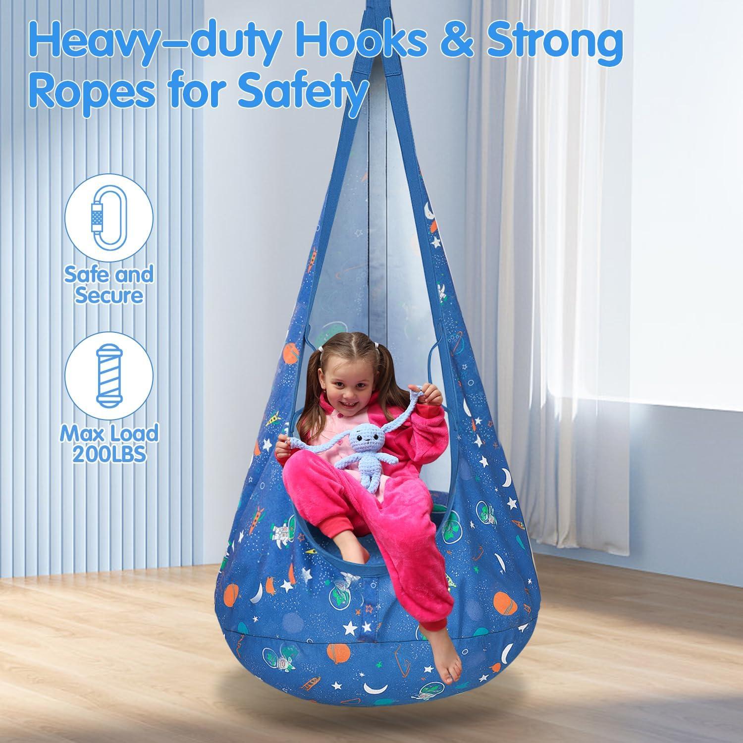 Columpio Sensorial Safotad Azul para Niños - Soporta 90.72kg