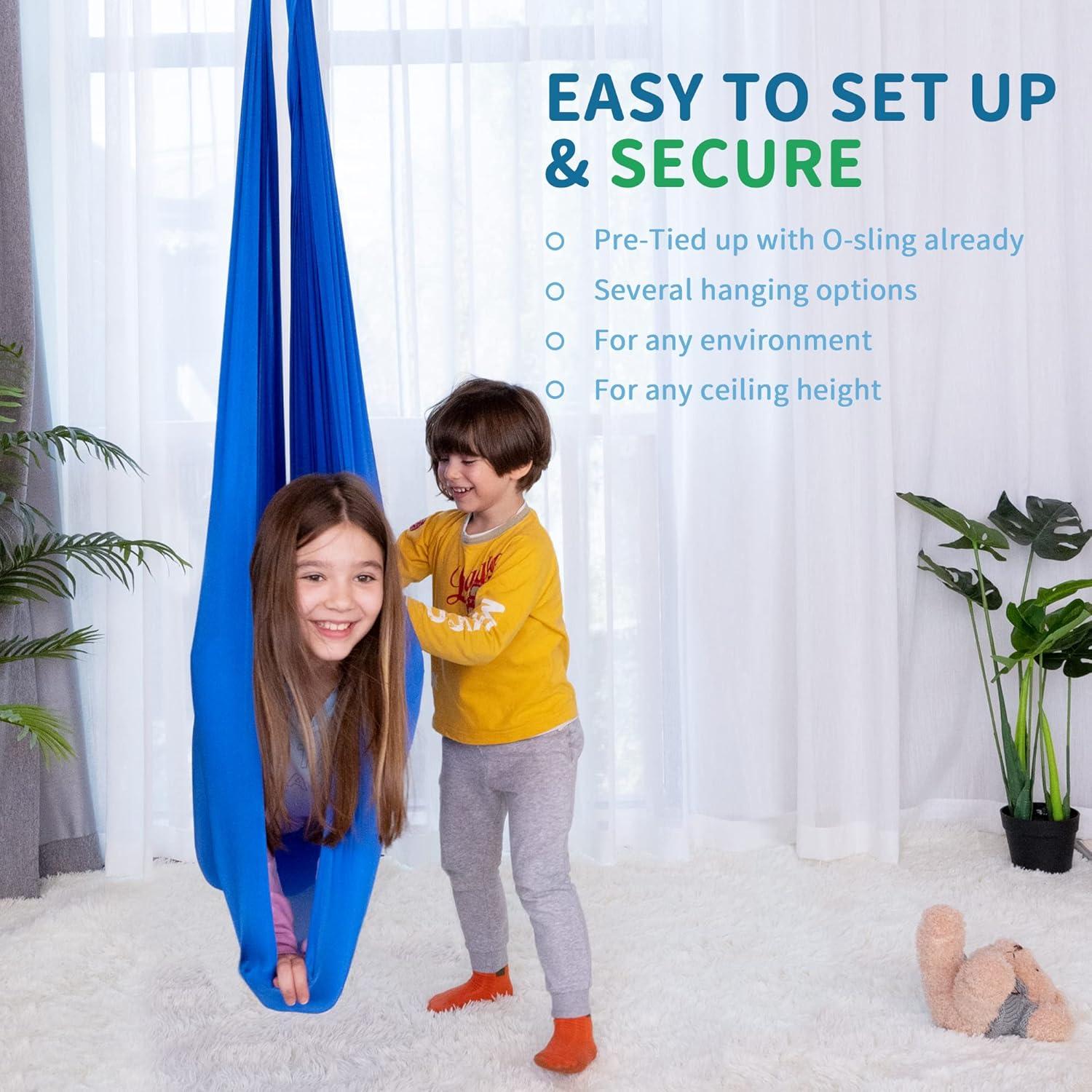 Columpio Sensorial Interior OUTREE Azul con Gancho 360°