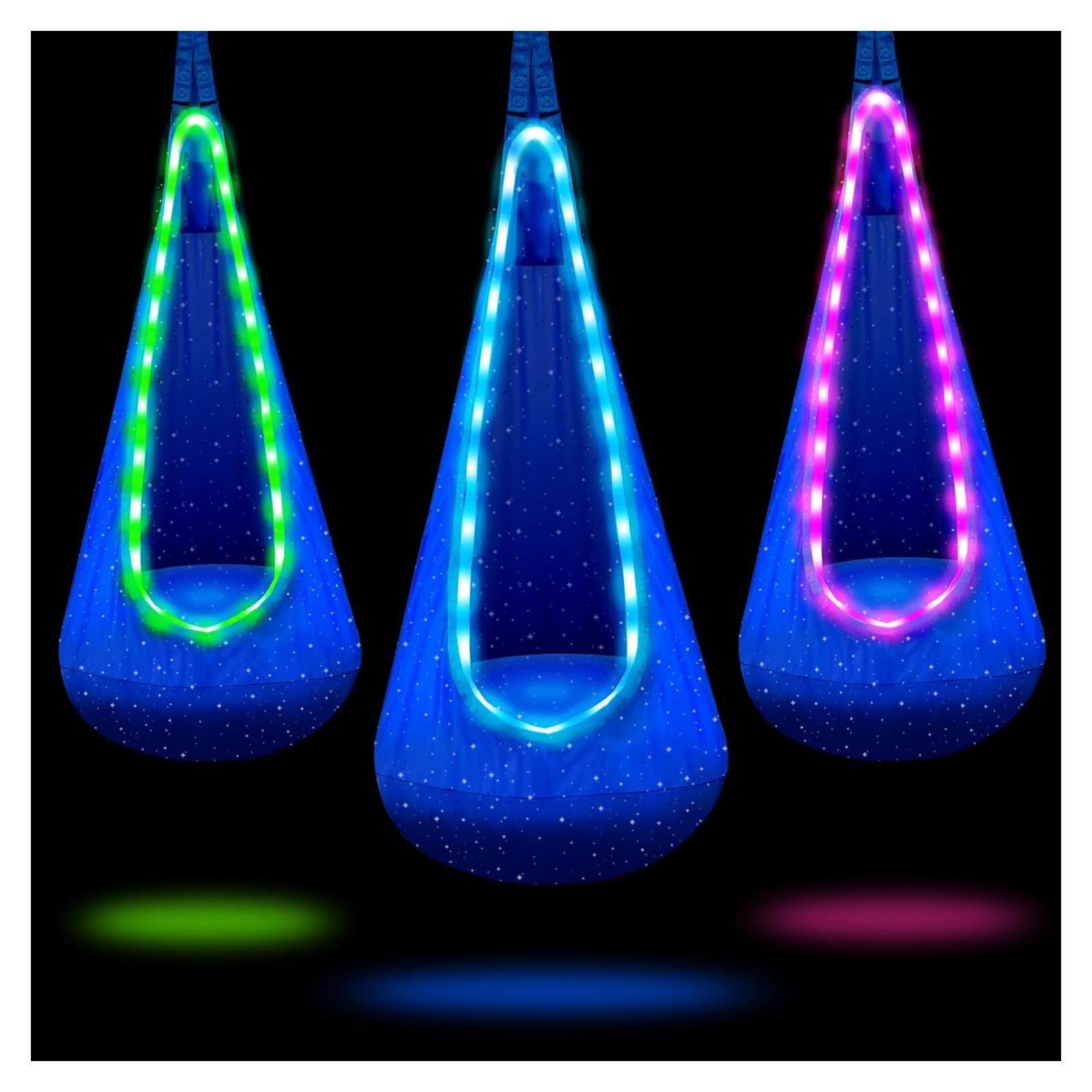 Columpio Pod Iluminado FNZU para Niños - Azul, Silla Hamaca