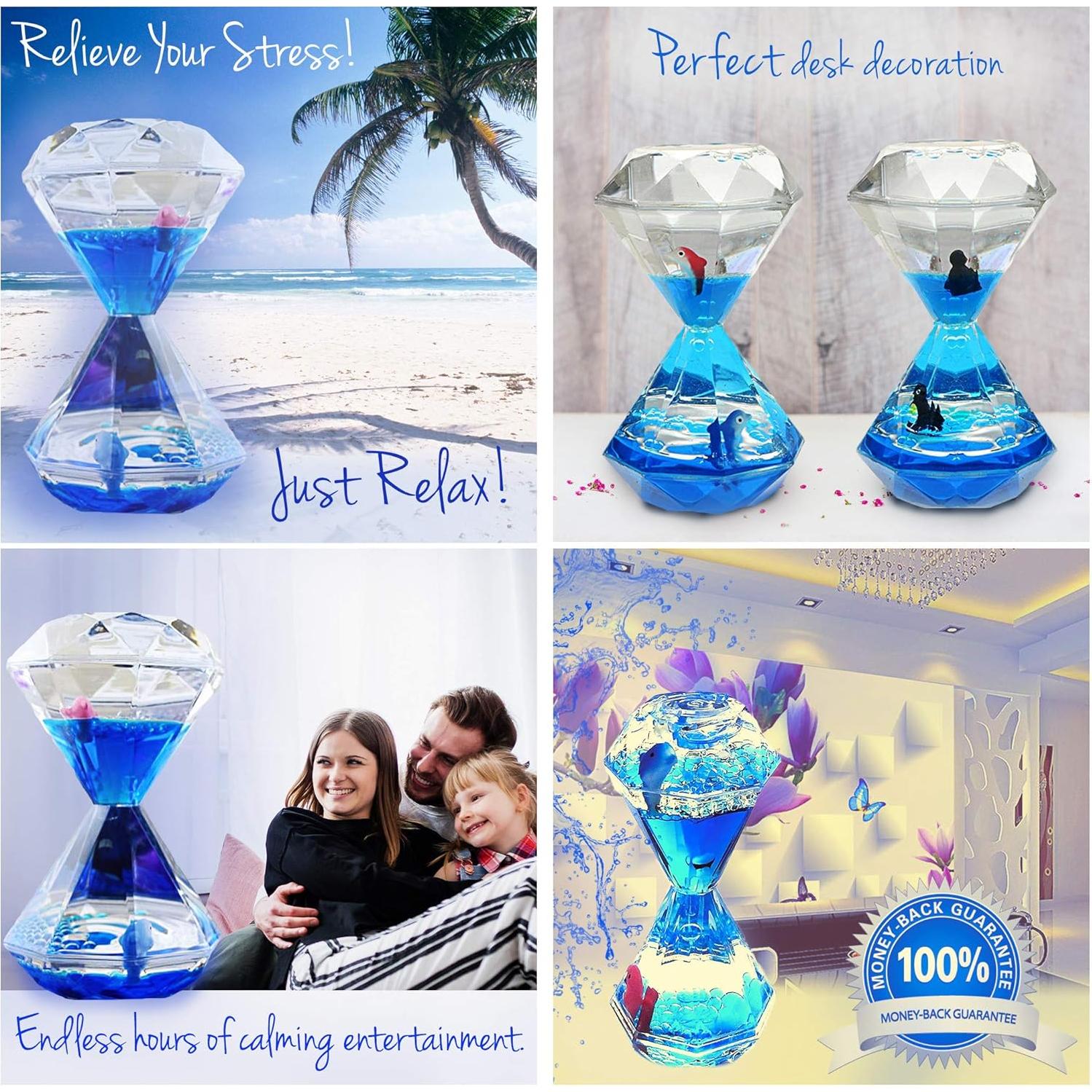 Temporizador Líquido Antiestrés YUE Motion 11.18 cm con Juguete