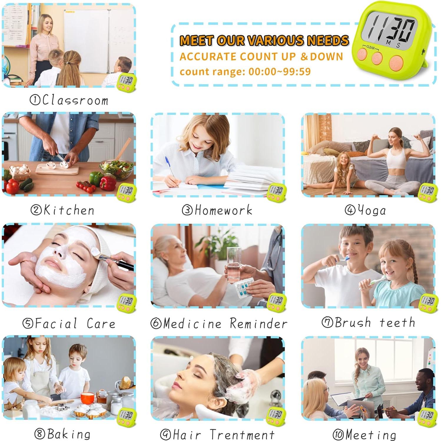 Temporizadores Digitales Magnéticos AOUCE Paquete de 2