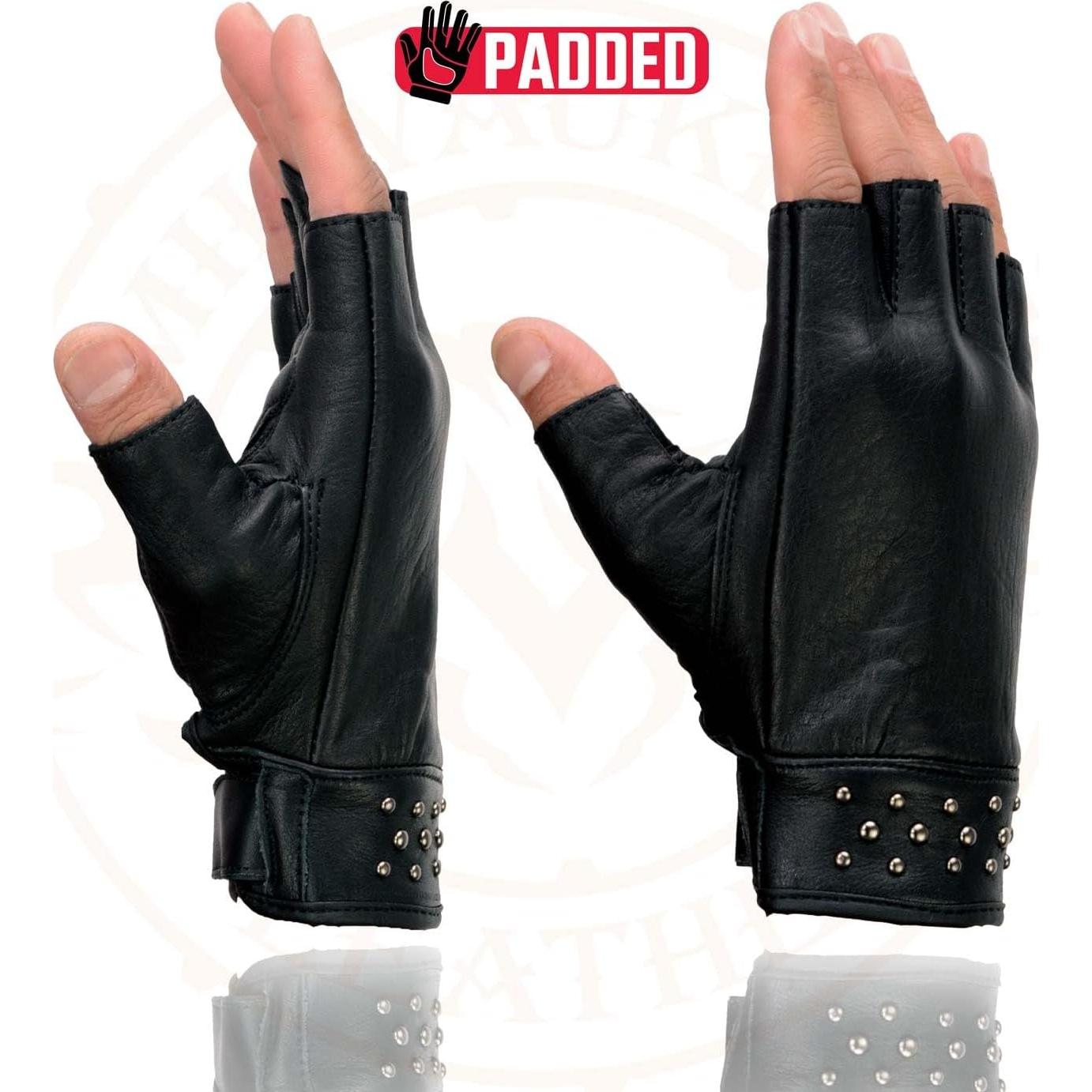 Guantes de moto Milwaukee Leather 2X de cuero sin dedos