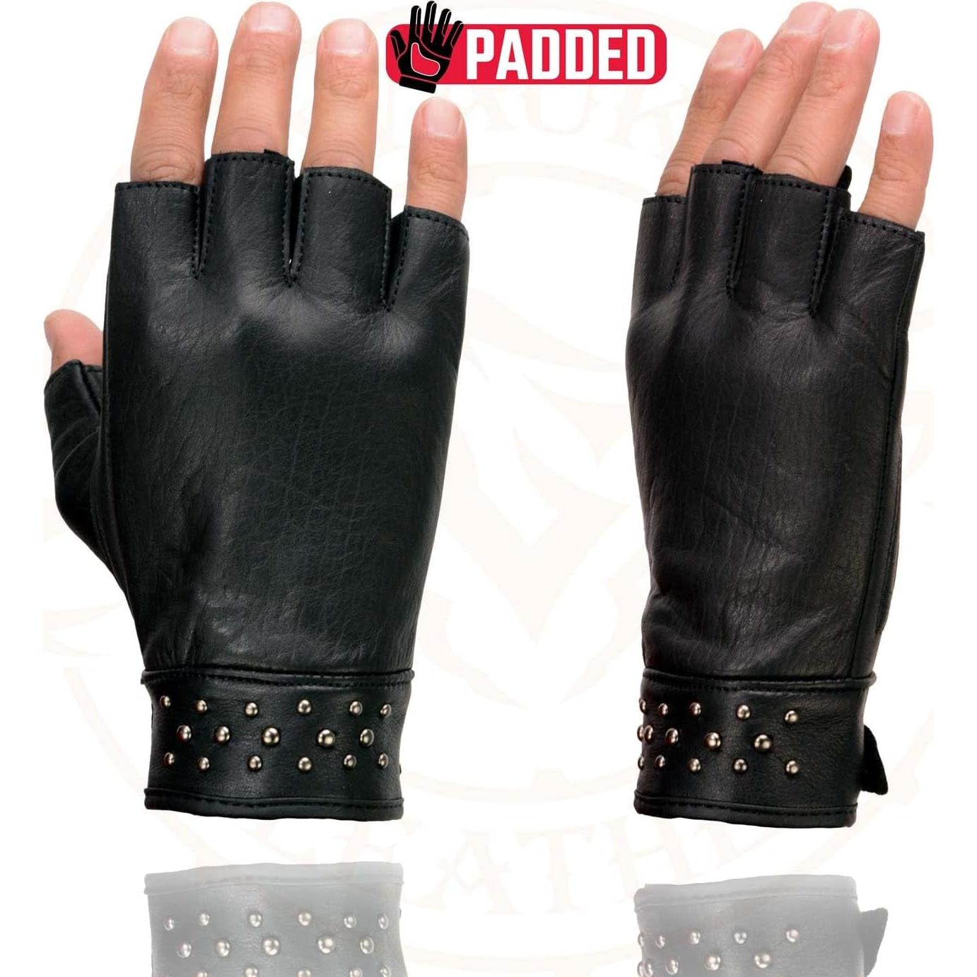 Guantes de moto Milwaukee Leather 2X de cuero sin dedos