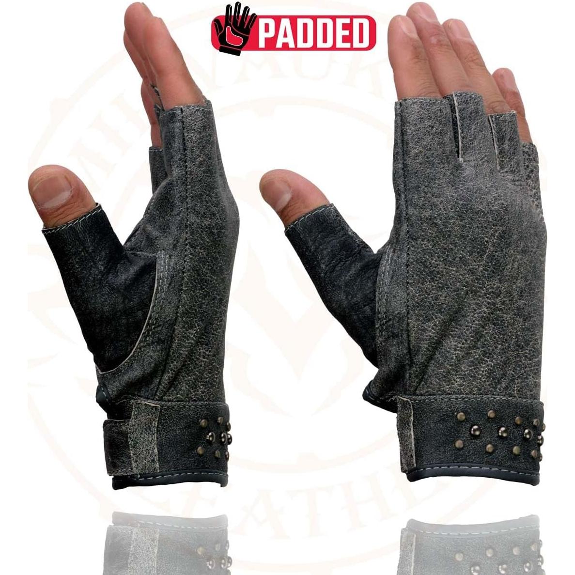 Guantes de moto Milwaukee Leather sin dedos para mujer XL