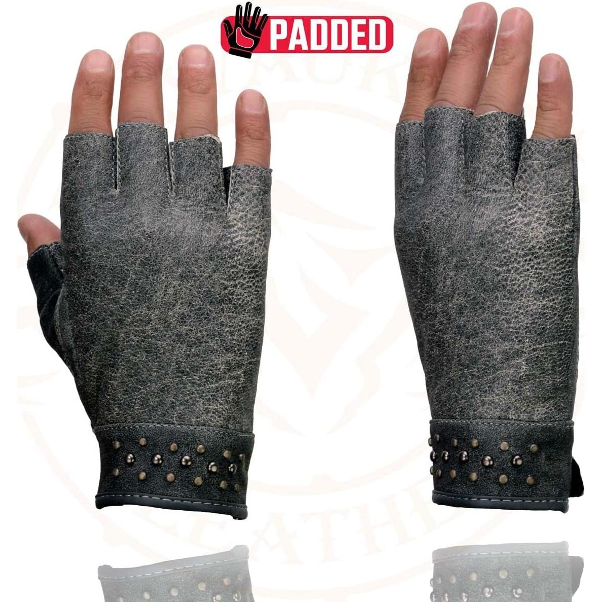 Guantes de moto Milwaukee Leather sin dedos para mujer XL