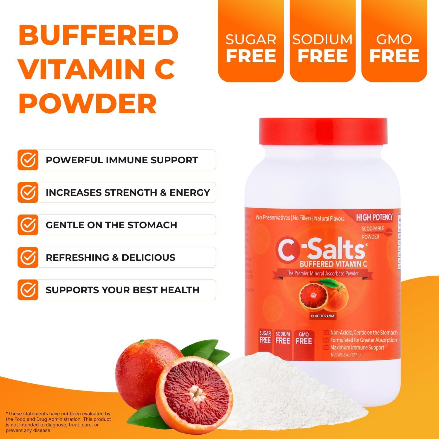 C-Salts Suplemento en Polvo de Vitamina C 226.8g - Naranja Sangre