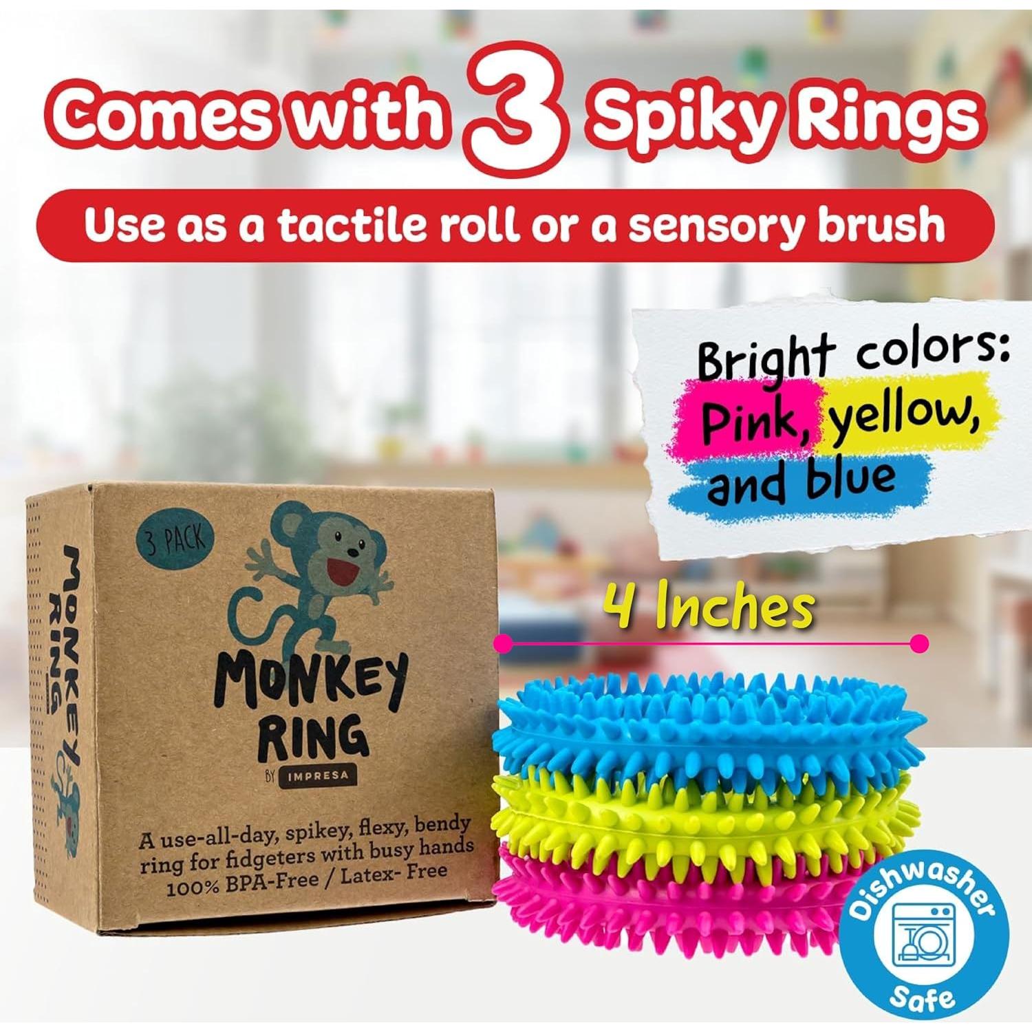 Anillos Sensoriales Espinosos IMPRESA - Paquete de 3 - 5.08 cm Interior