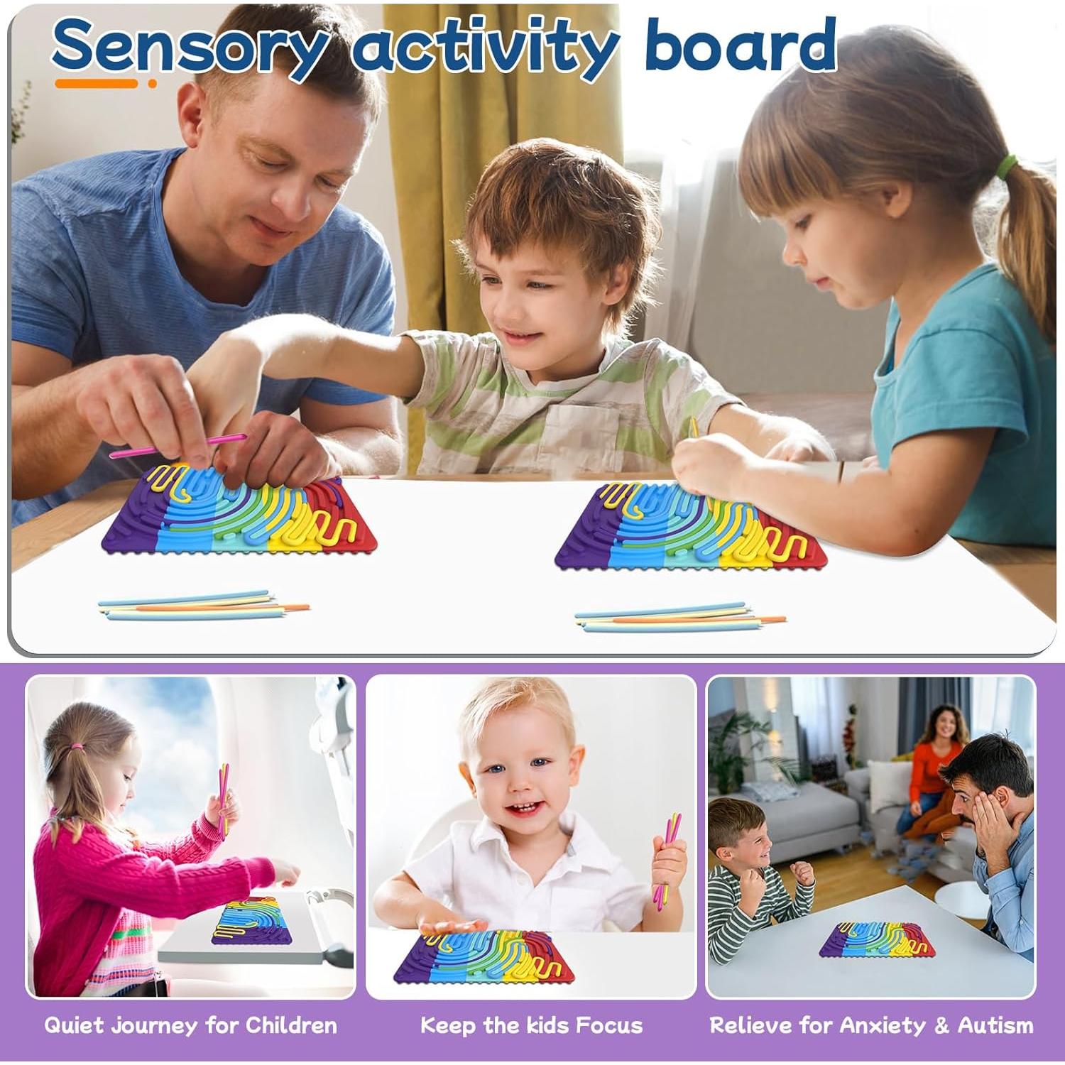 Tablero de Actividad Sensorial Uucoco Colorido para Niños 3+