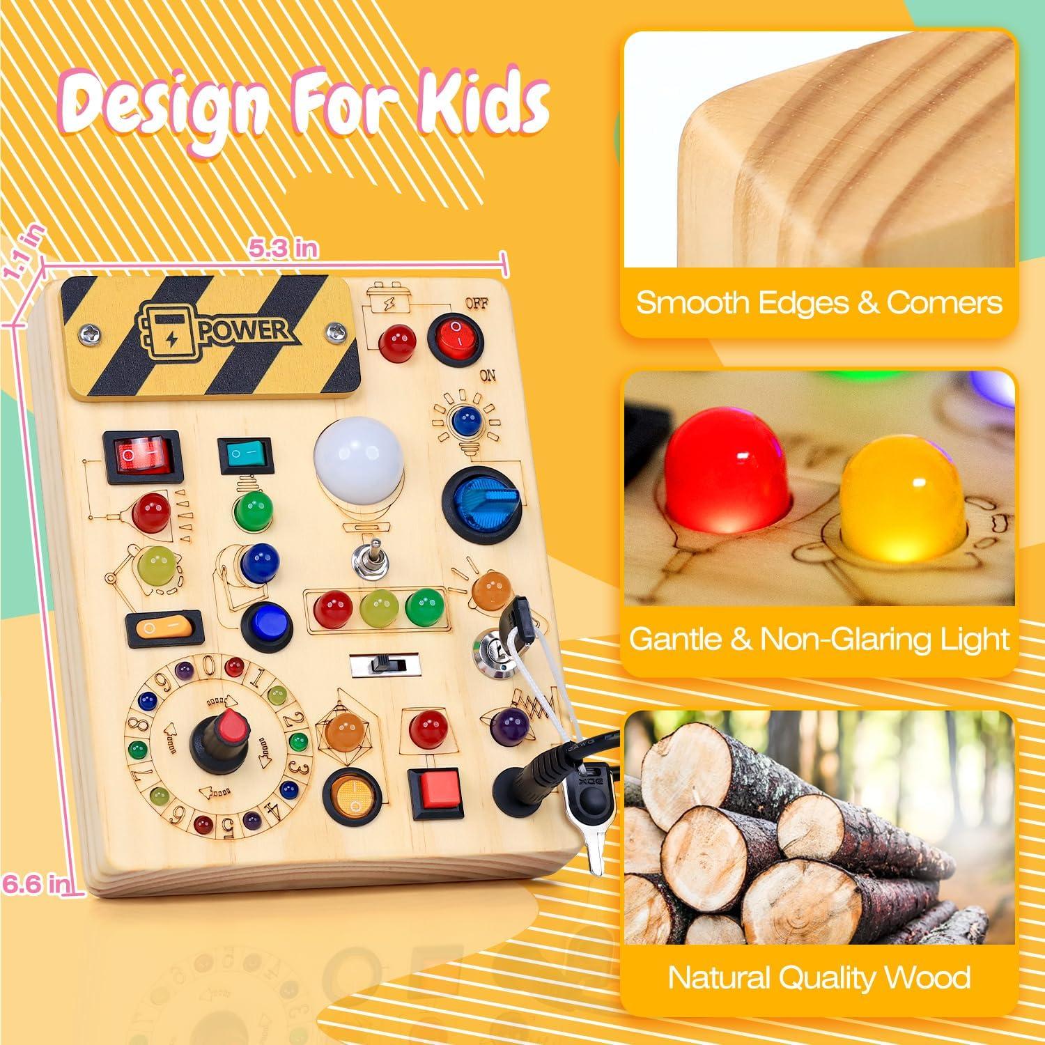 Tablero Ocupado HarVow con LED para Niños 1-3 Años