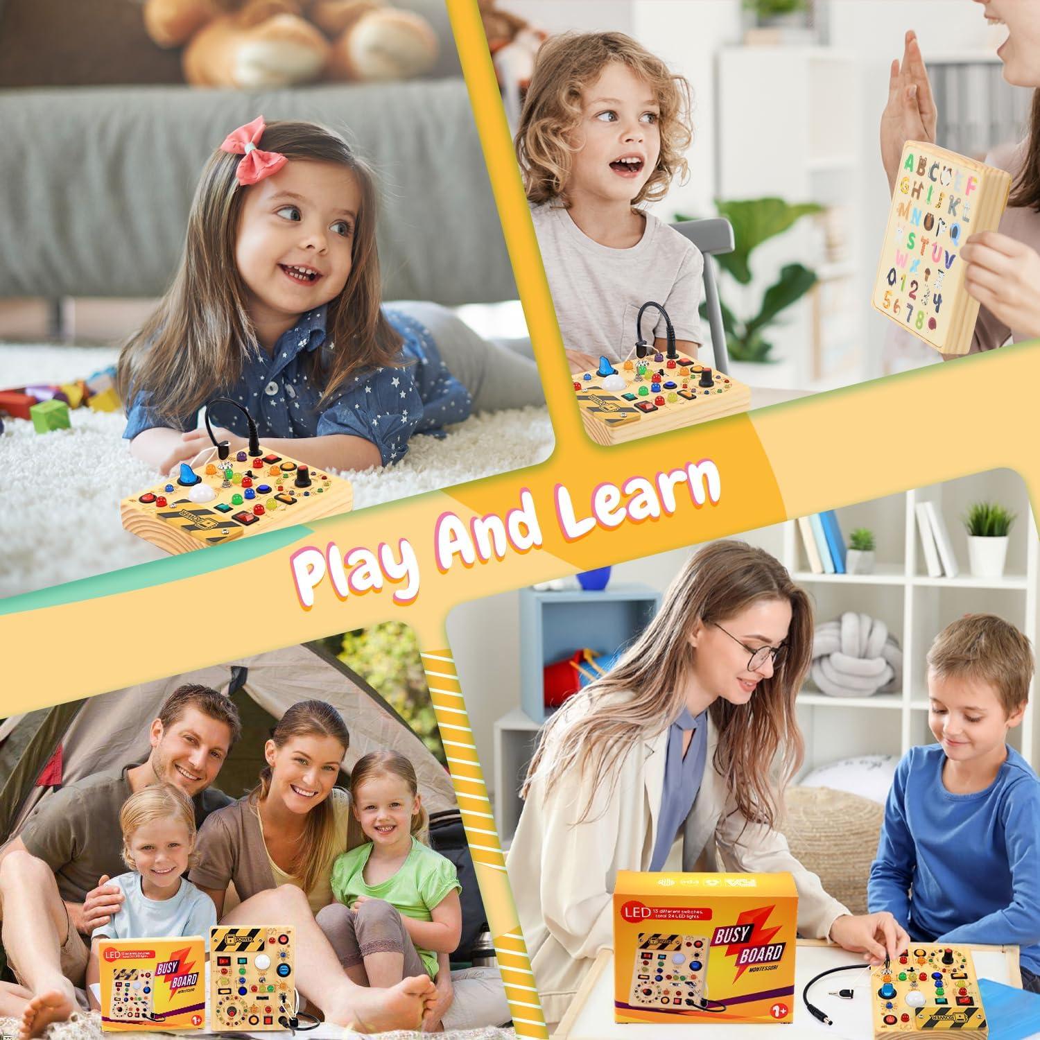 Tablero Ocupado HarVow con LED para Niños 1-3 Años