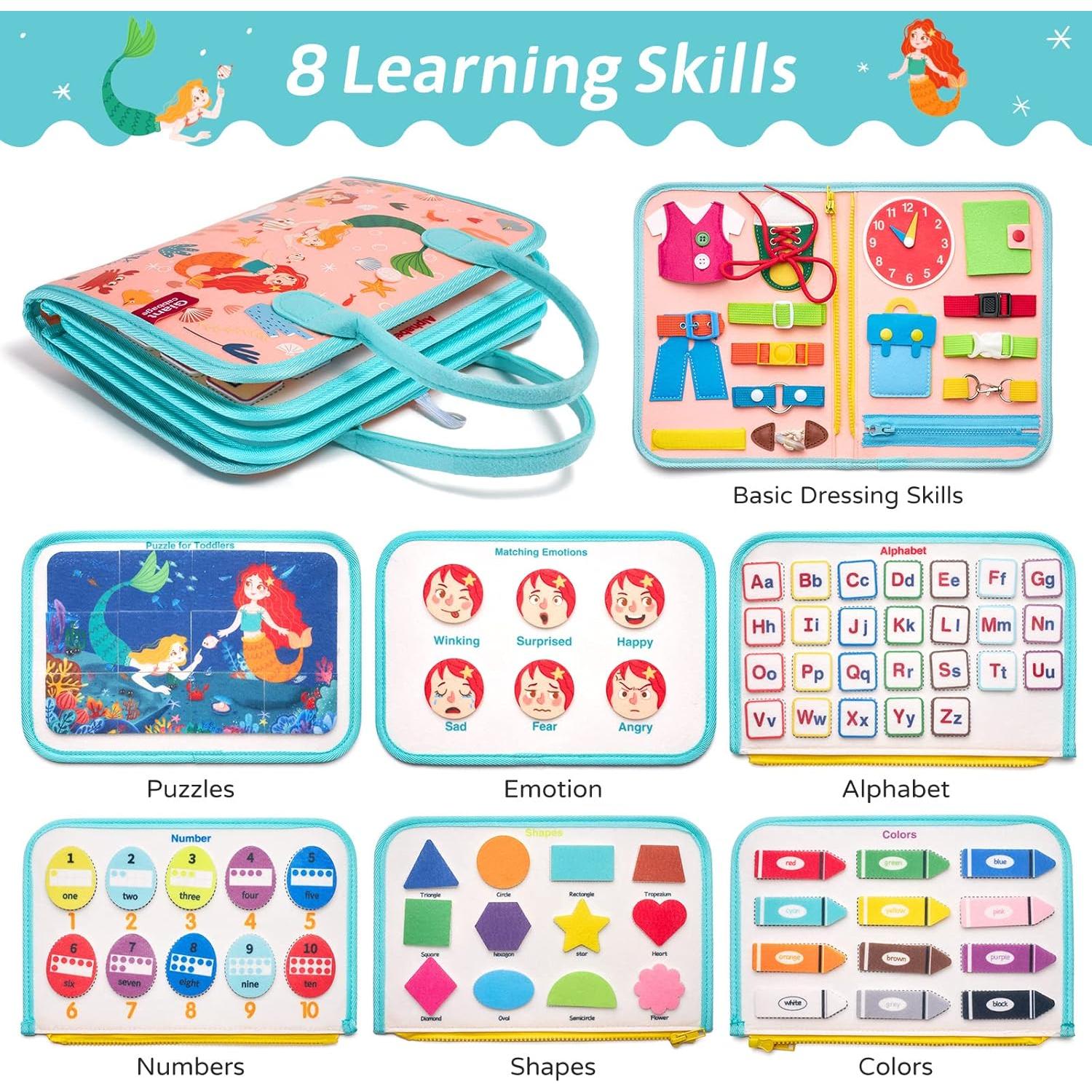 Tablero Ocupado Montessori Sirena 28.4x19 cm para Niños 1-4 Años