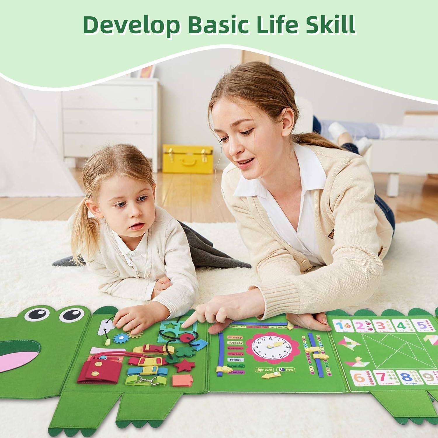 Tablero Ocupado Montessori Cocodrilo 135x46cm para Niños