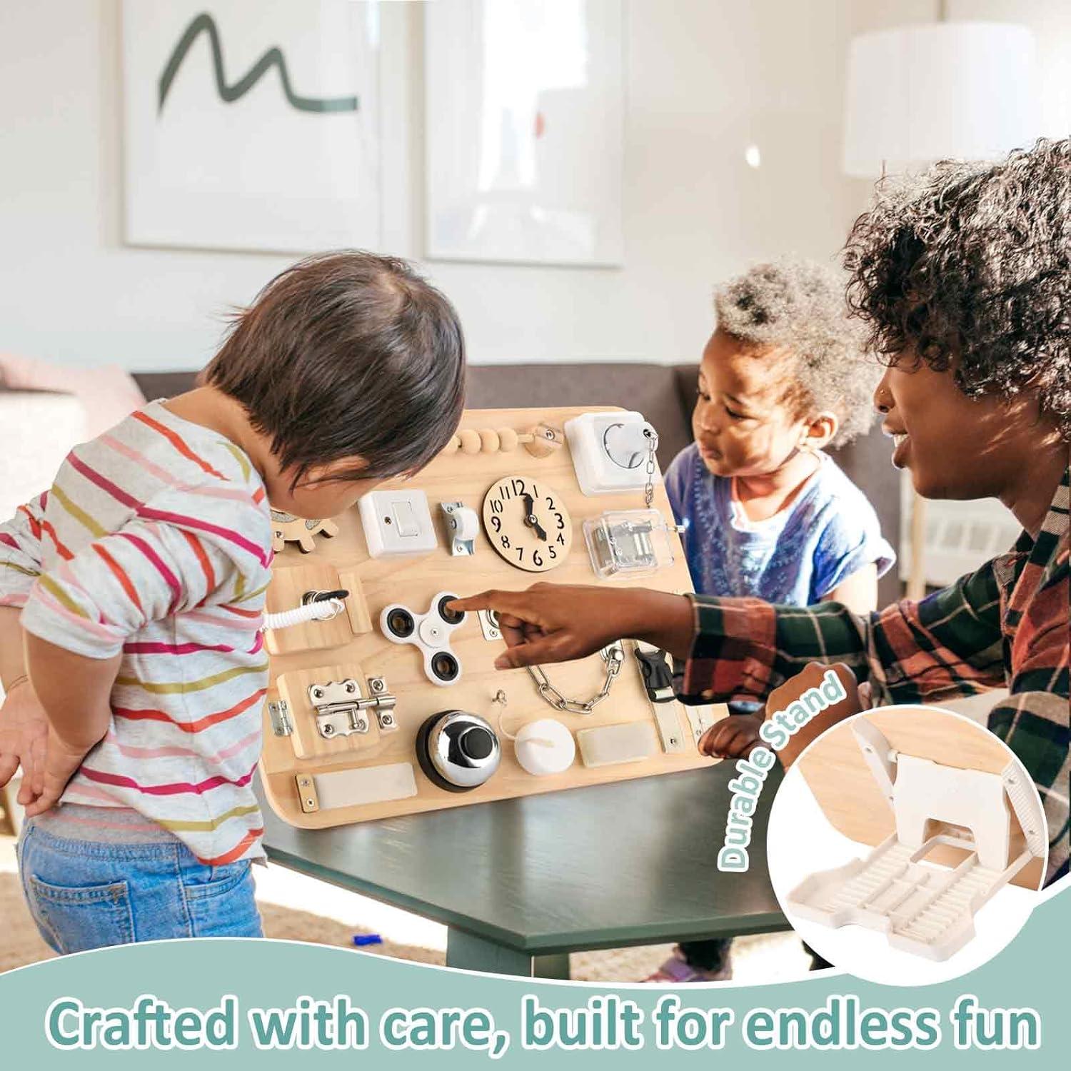 Tablero Ocupado Montessori Potatomato Grande 18 en 1 para Niños