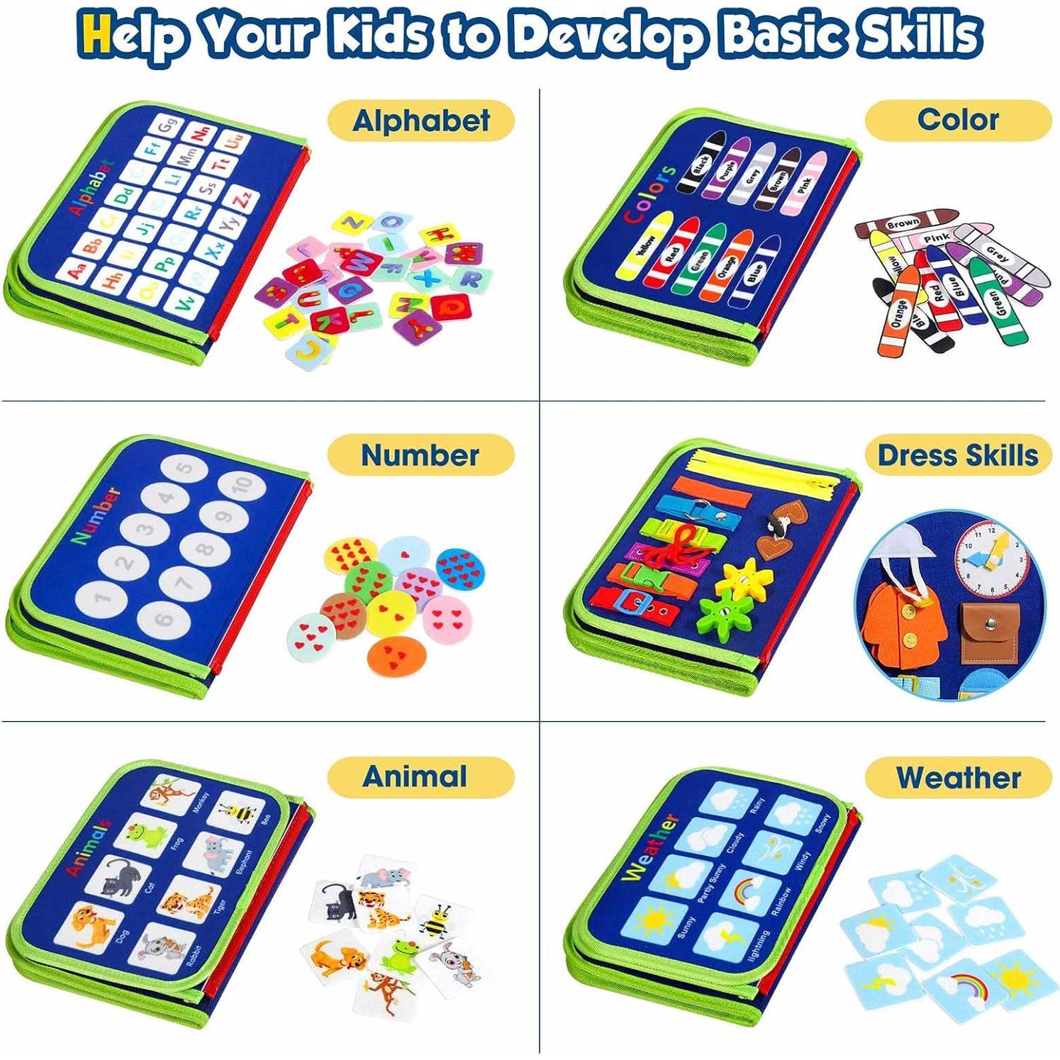 Tablero Ocupado Montessori Winblo - Juguete Educativo Azul