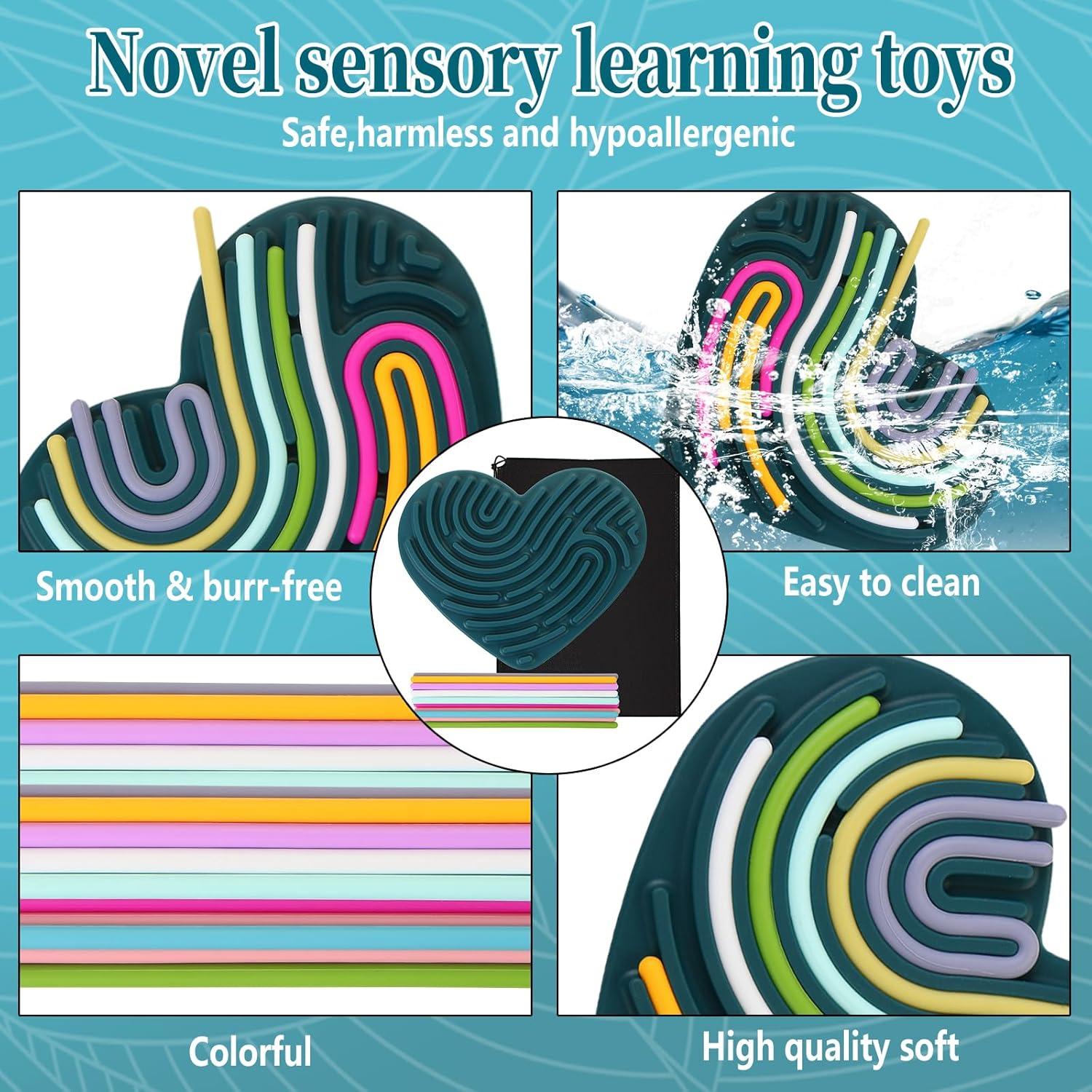 Tablero de Actividad Sensorial WOZADU Doble Cara Silicona 20 Cuerdas