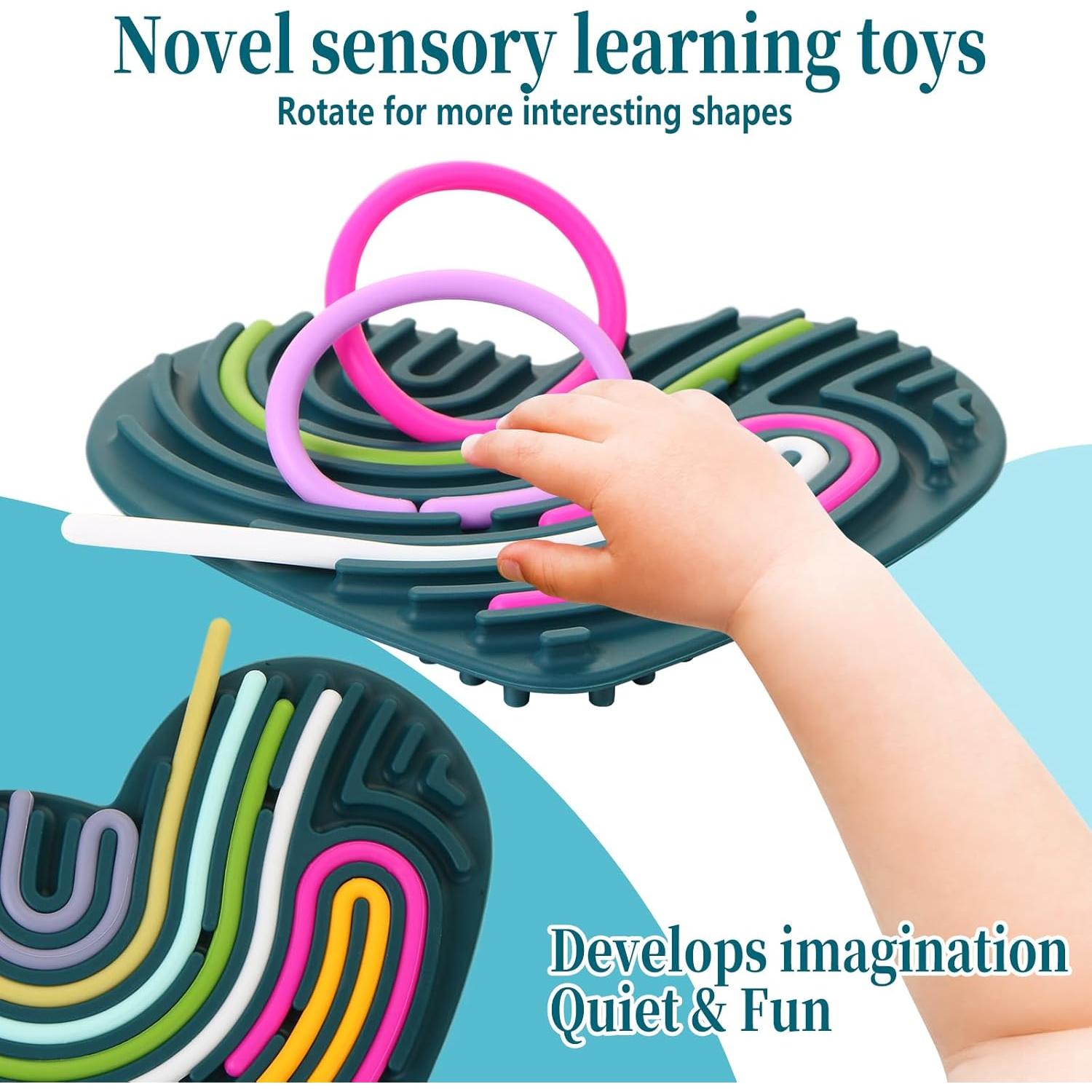 Tablero de Actividad Sensorial WOZADU Doble Cara Silicona 20 Cuerdas