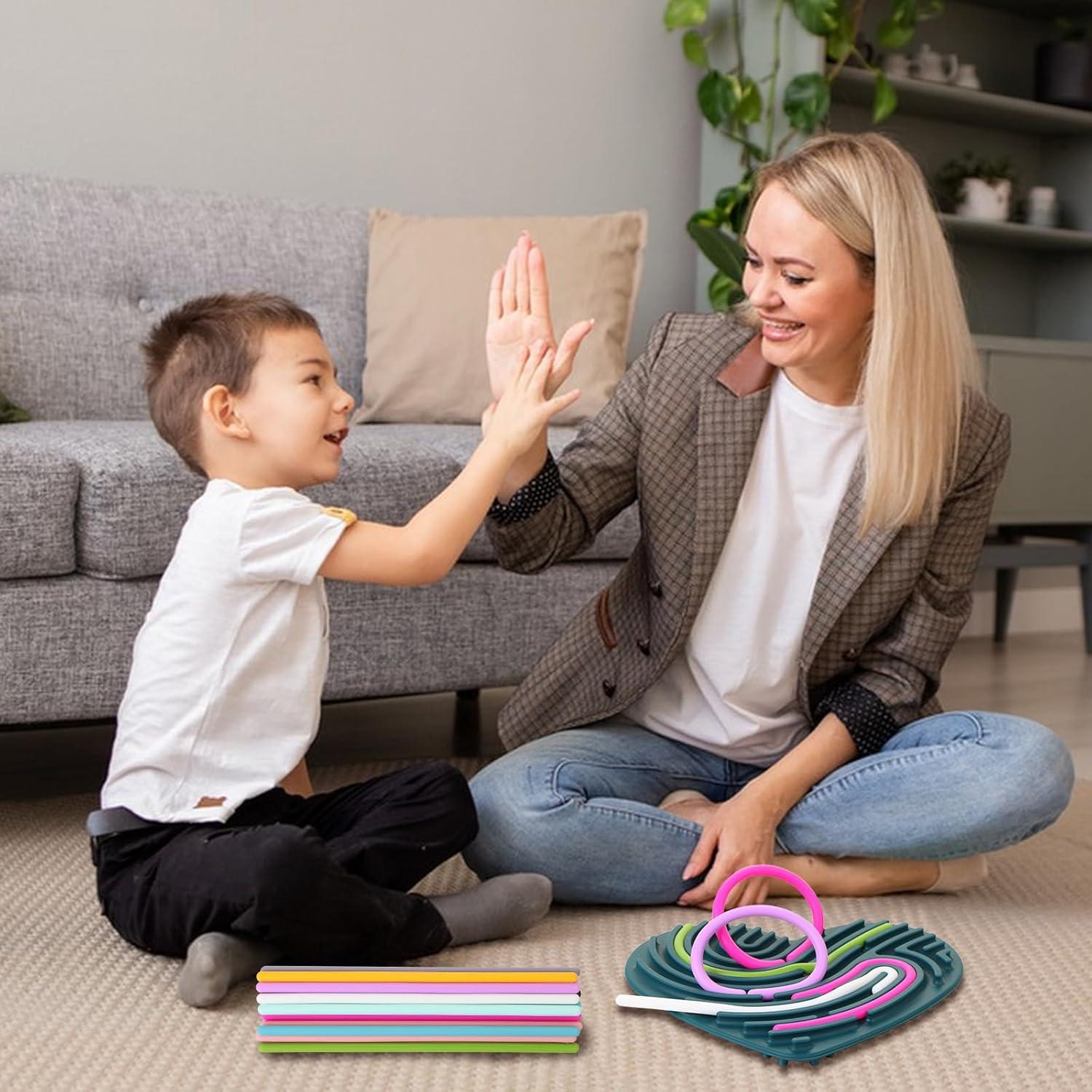Tablero de Actividad Sensorial WOZADU Doble Cara Silicona 20 Cuerdas