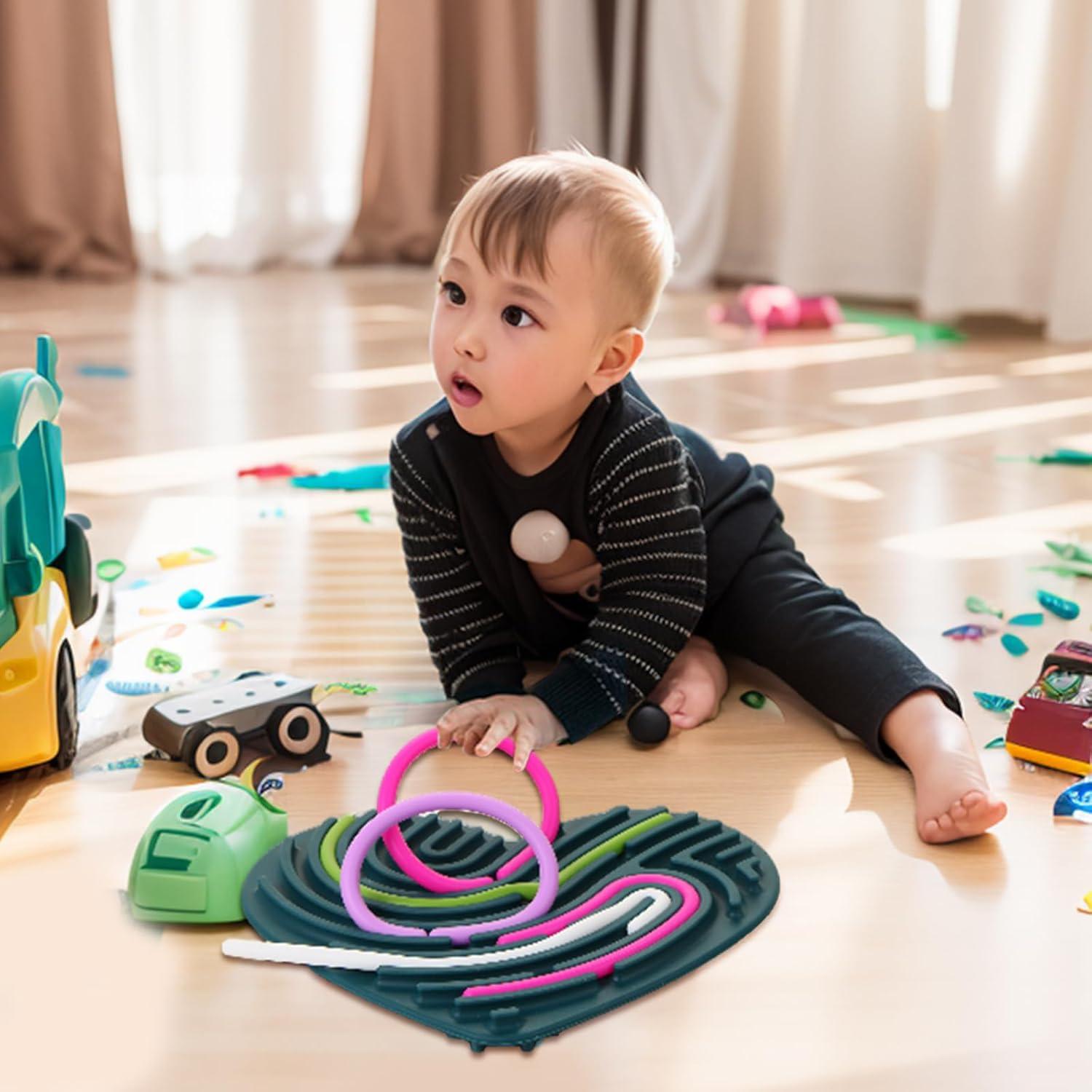 Tablero de Actividad Sensorial WOZADU Doble Cara Silicona 20 Cuerdas