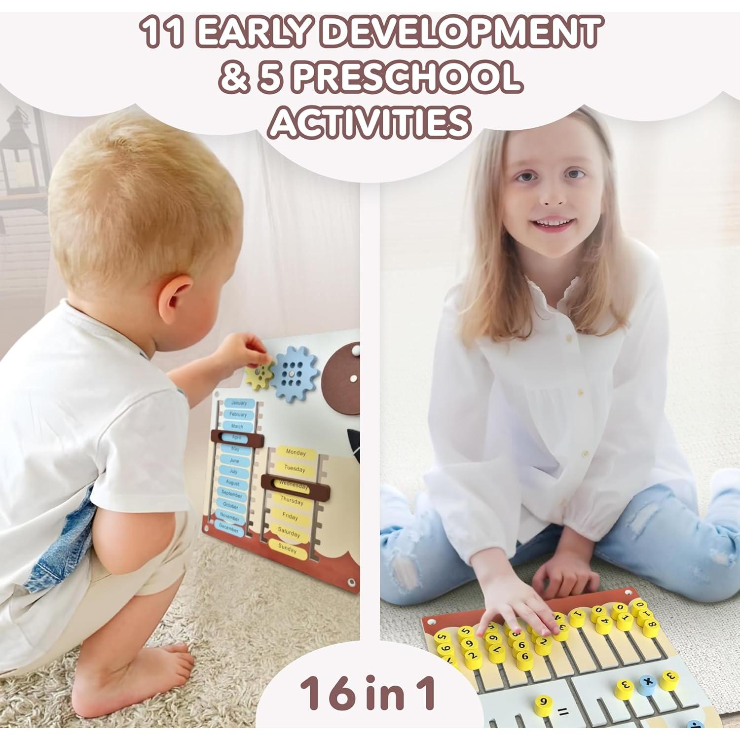 Panel Sensorial de Pared Cateam 16en1 para Niños 3-12 Años