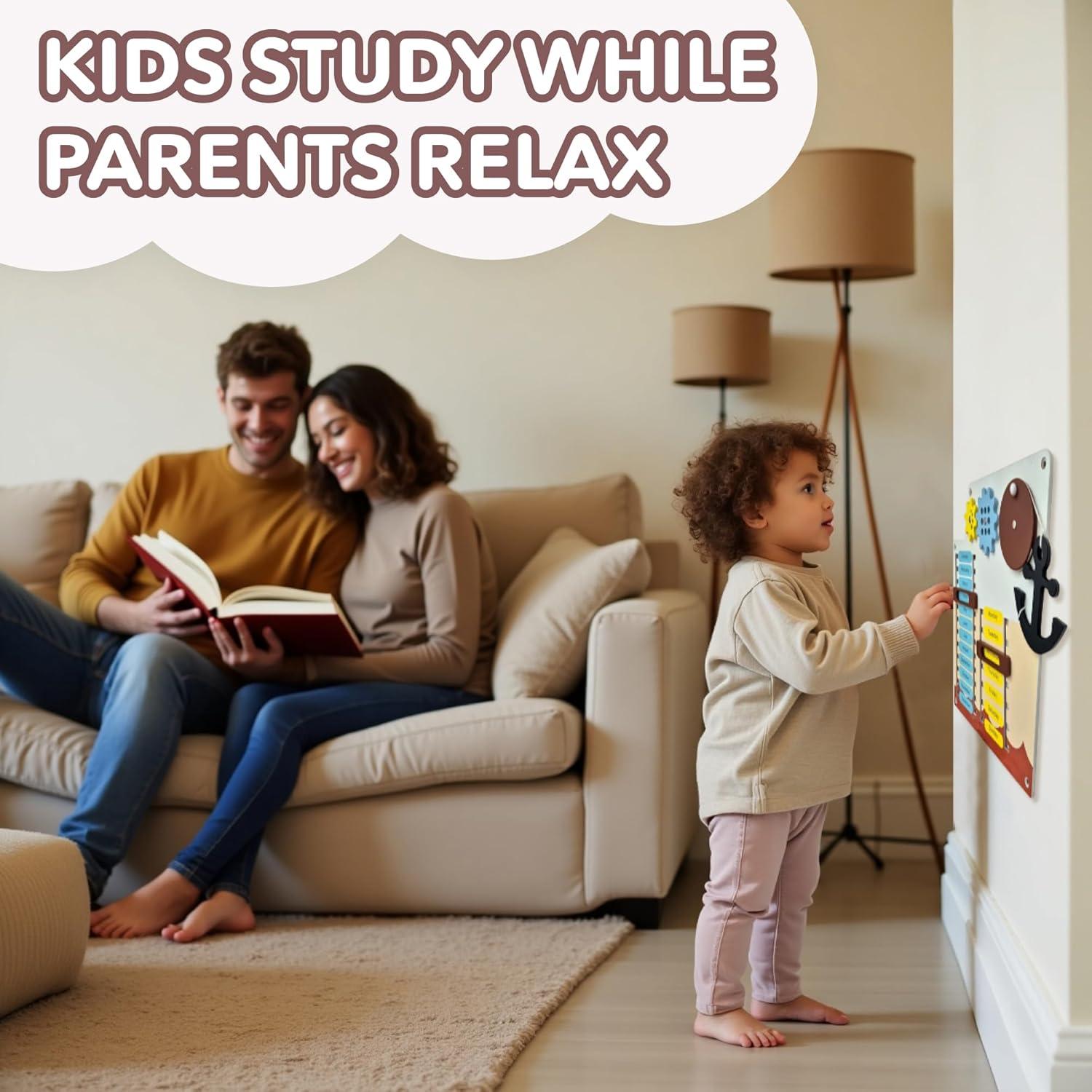 Panel Sensorial de Pared Cateam 16en1 para Niños 3-12 Años