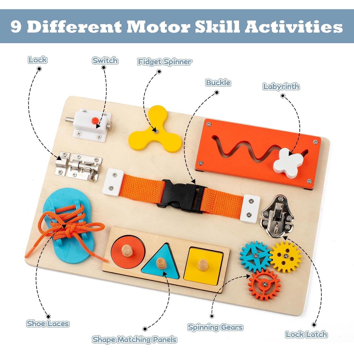 Tablero Ocupado Montessori de Madera para Niños 3-8 Años
