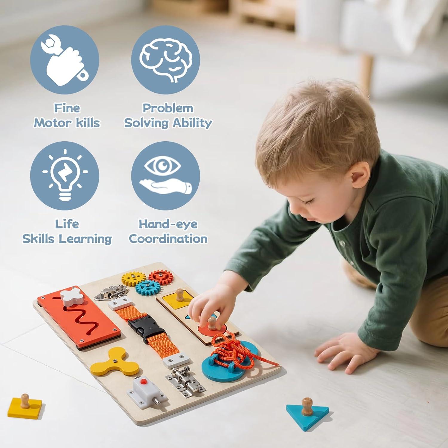 Tablero Ocupado Montessori de Madera para Niños 3-8 Años