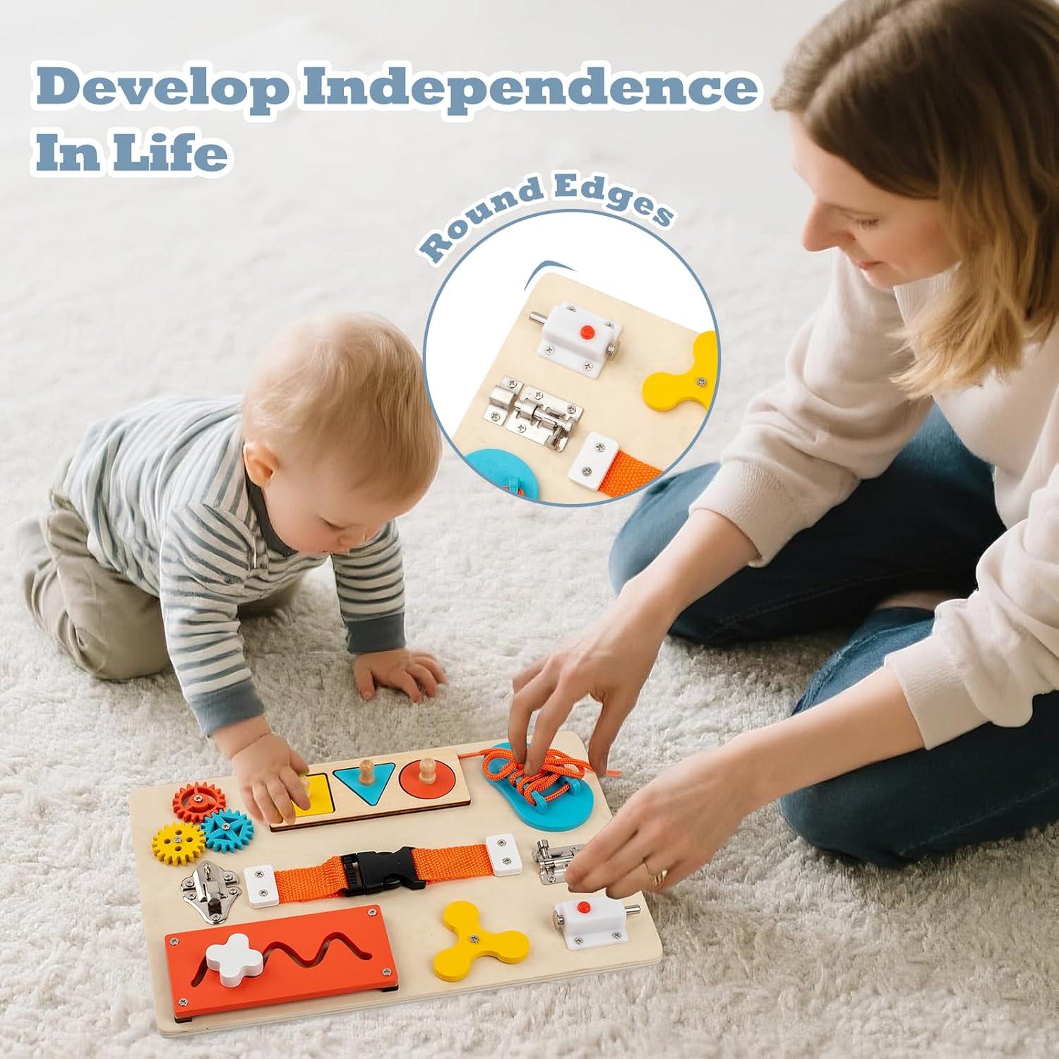 Tablero Ocupado Montessori de Madera para Niños 3-8 Años