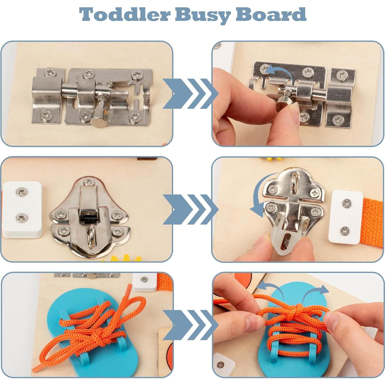 Tablero Ocupado Montessori de Madera para Niños 3-8 Años