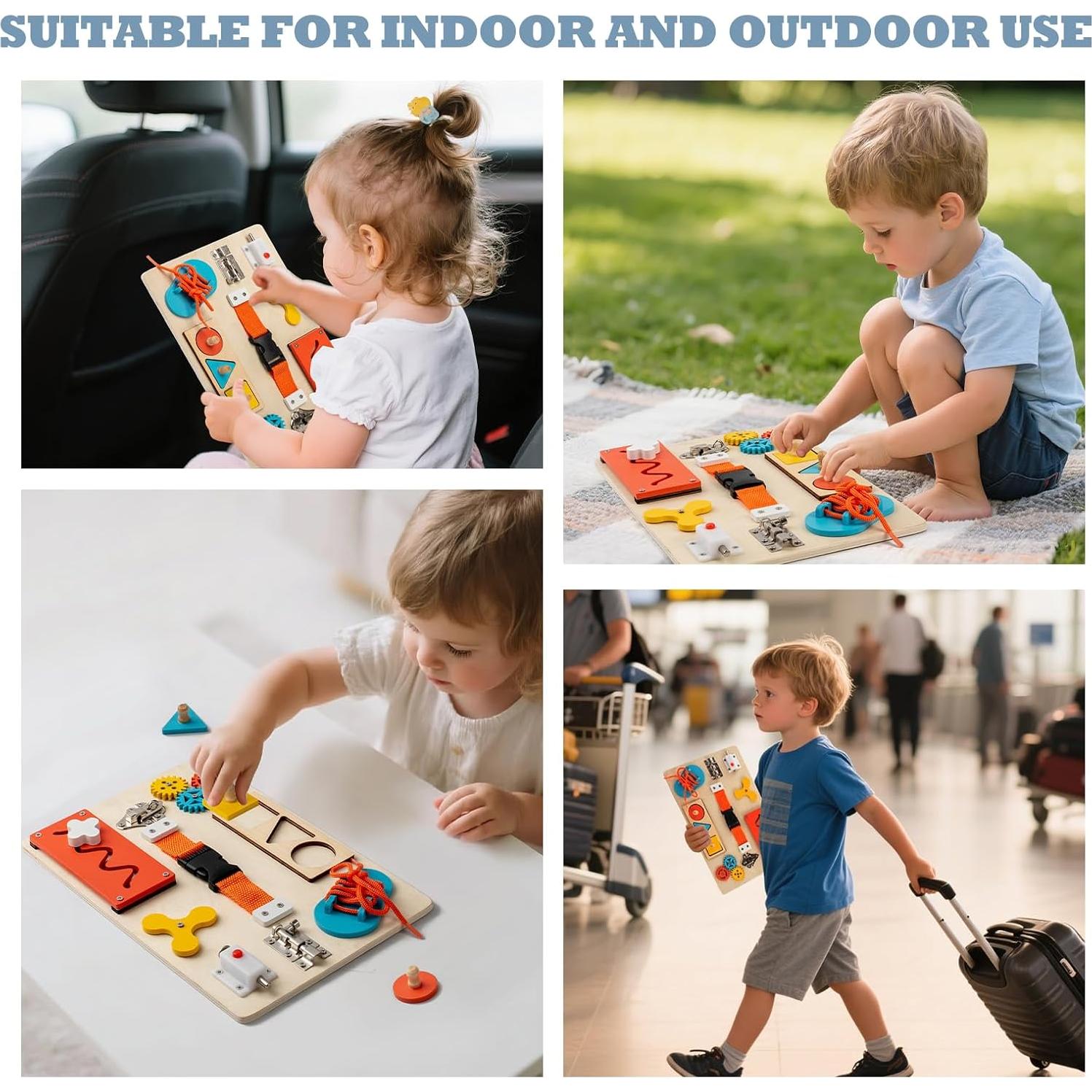 Tablero Ocupado Montessori de Madera para Niños 3-8 Años