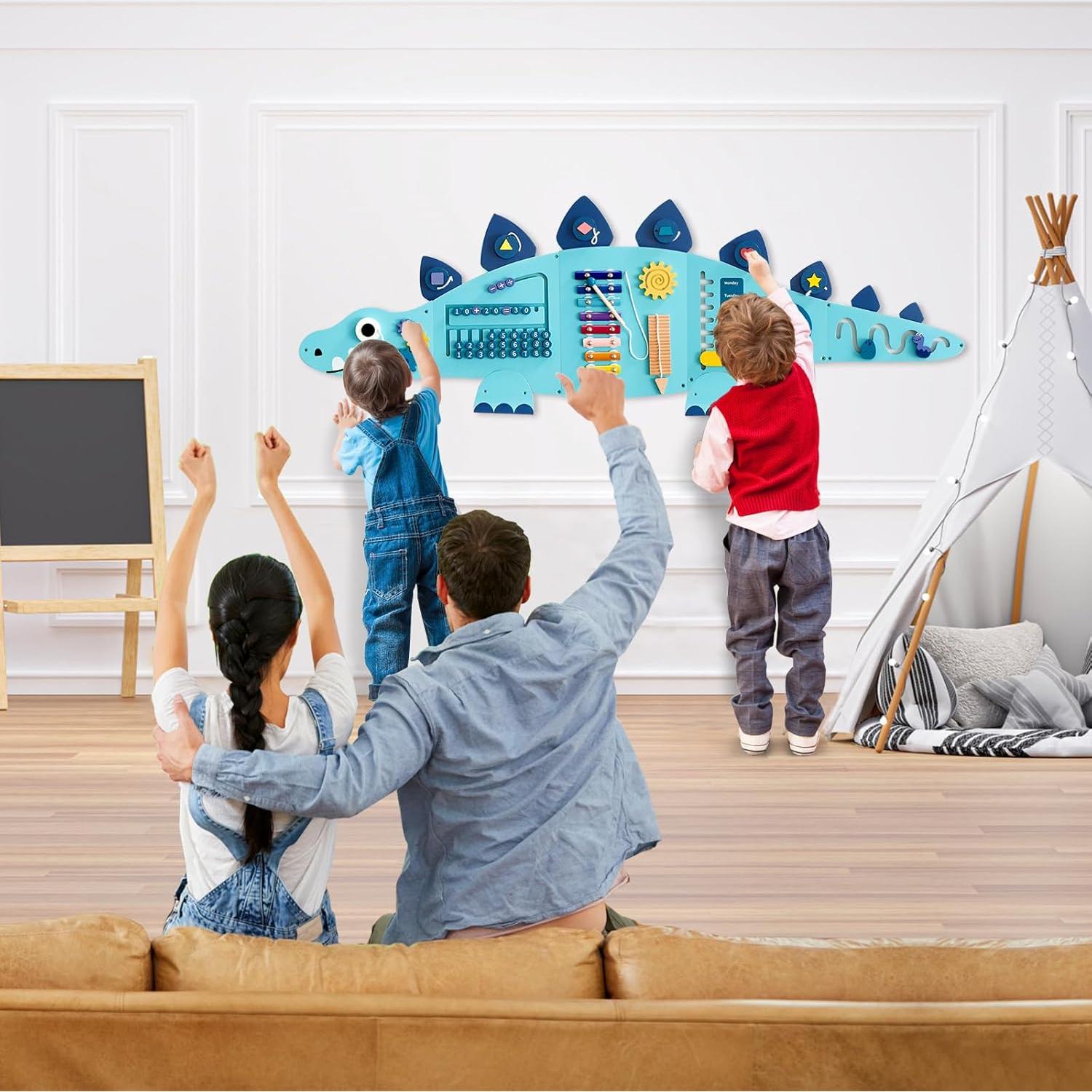 Panel de Pared Sensorial Montessori Beright 135x46cm Azul