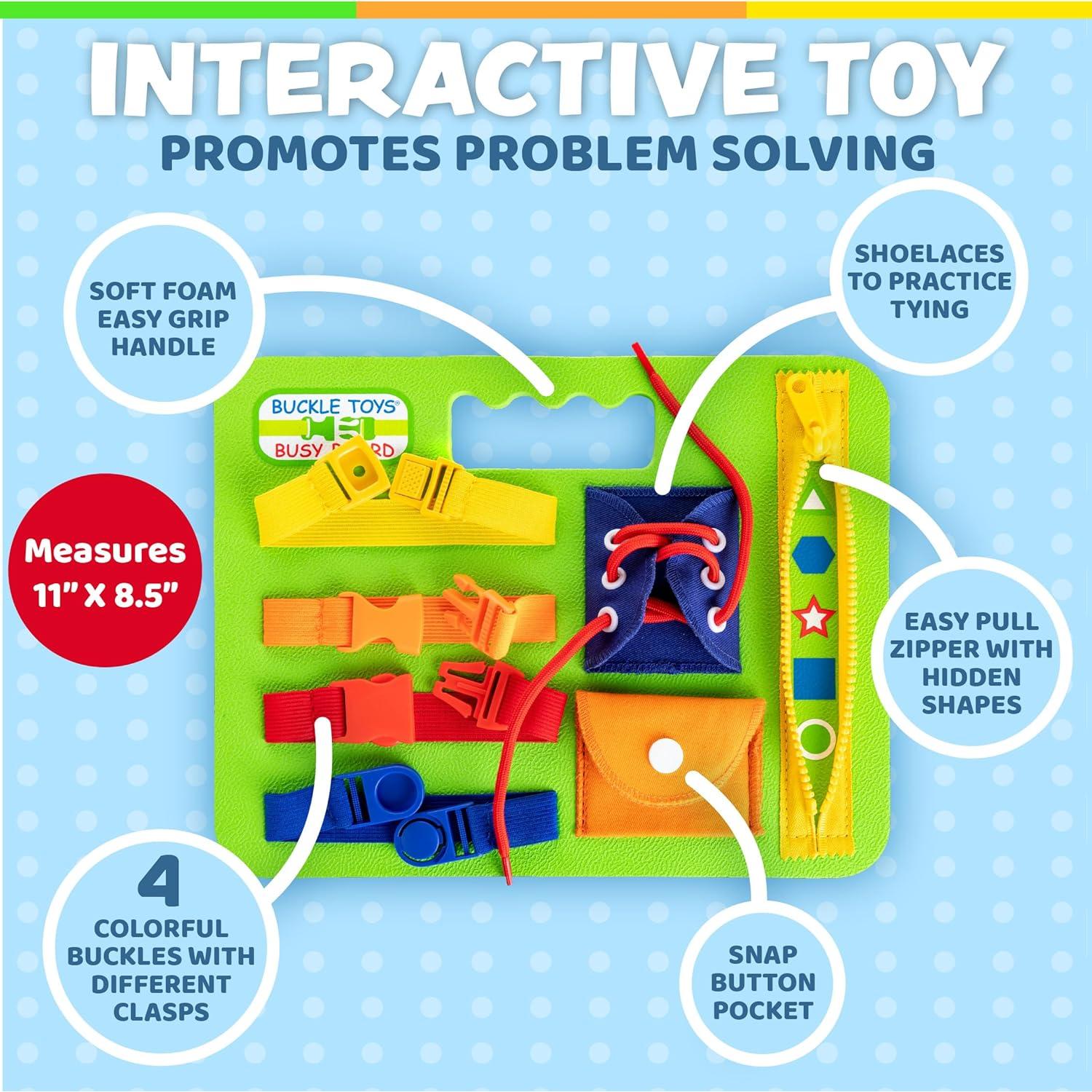 Tablero Ocupado Montessori Buckle Toys para Niños 1 Año