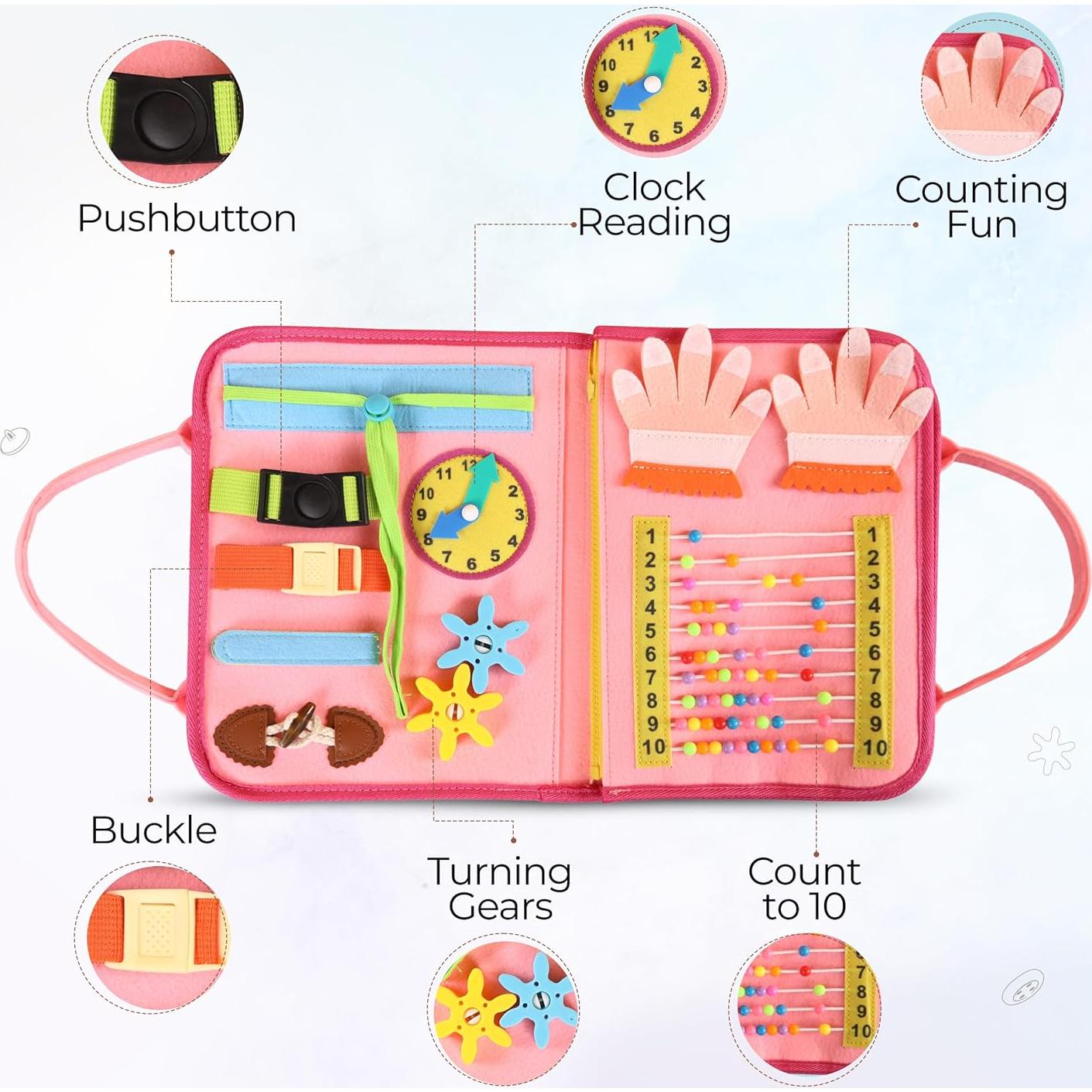 Libro de Actividades Montessori JagsyJoy Rosa 27.94x21.59cm