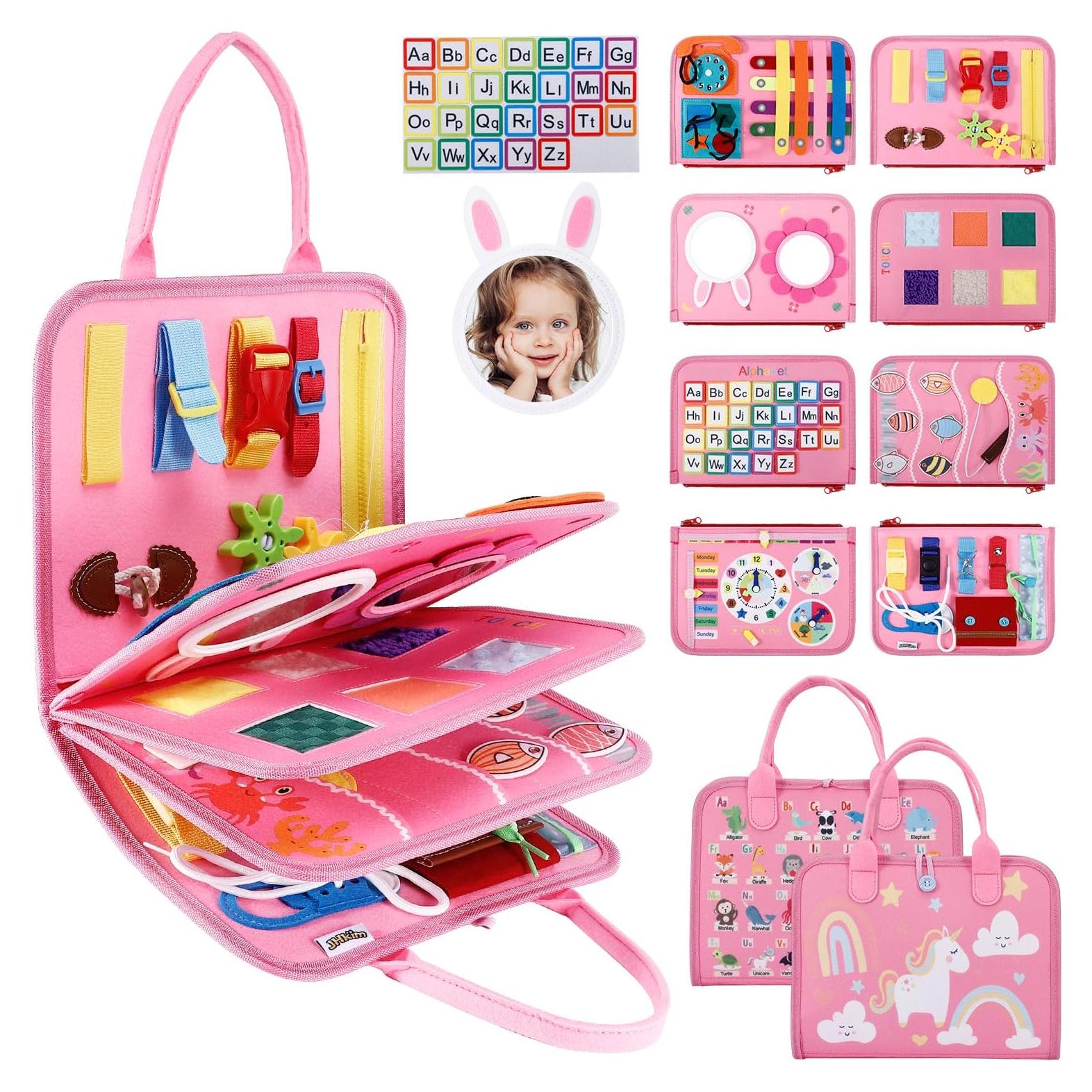 Tablero Ocupado Rosa JHkim para Niños 3+ Años - Juguete Educativo