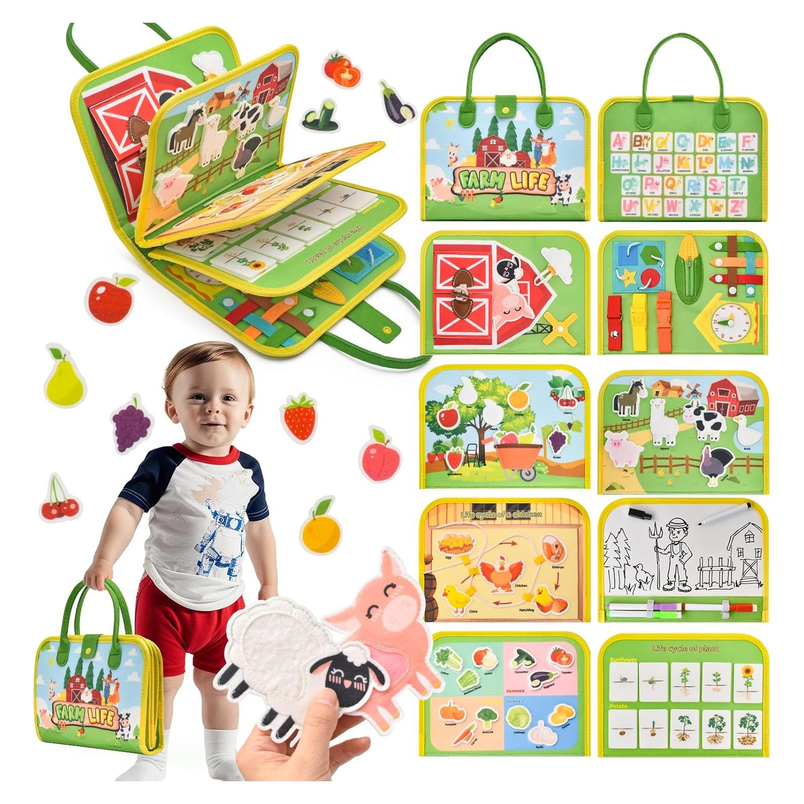 Tablero Ocupado Montessori Silouka 8 Páginas Granja Verde