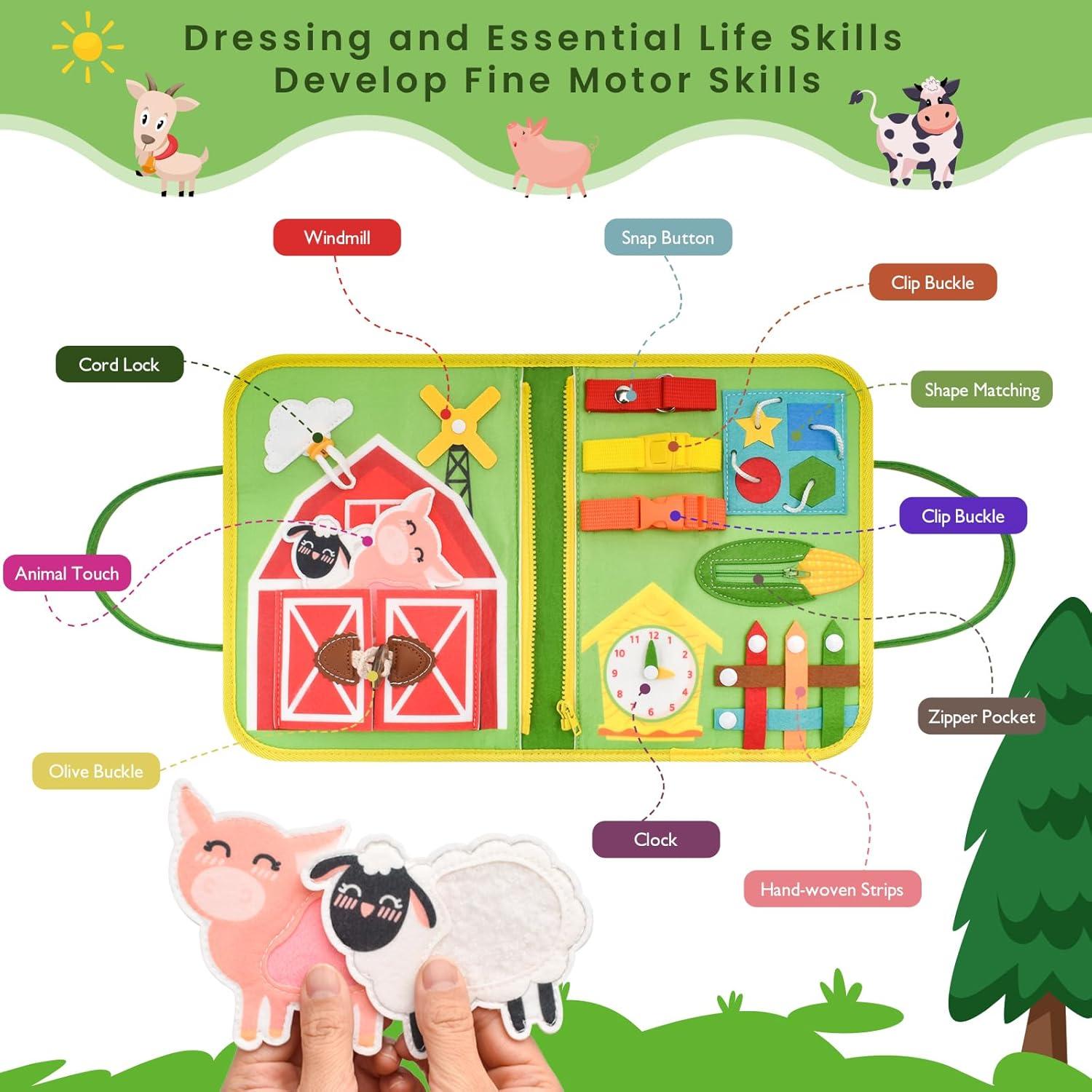 Tablero Ocupado Montessori Silouka 8 Páginas Granja Verde