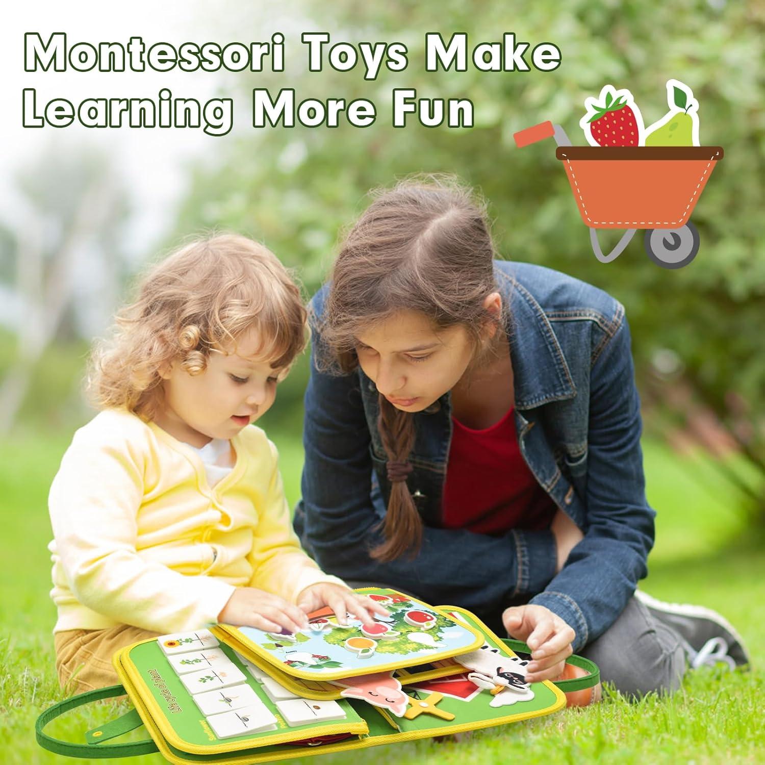 Tablero Ocupado Montessori Silouka 8 Páginas Granja Verde