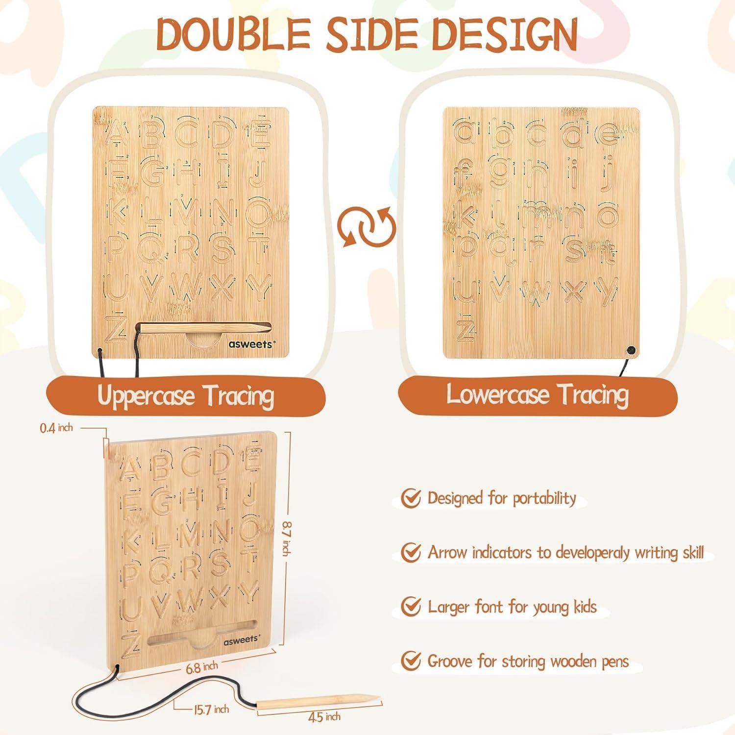 Tablero de Trazado de Letras de Madera Asweets 22.1x17.5cm