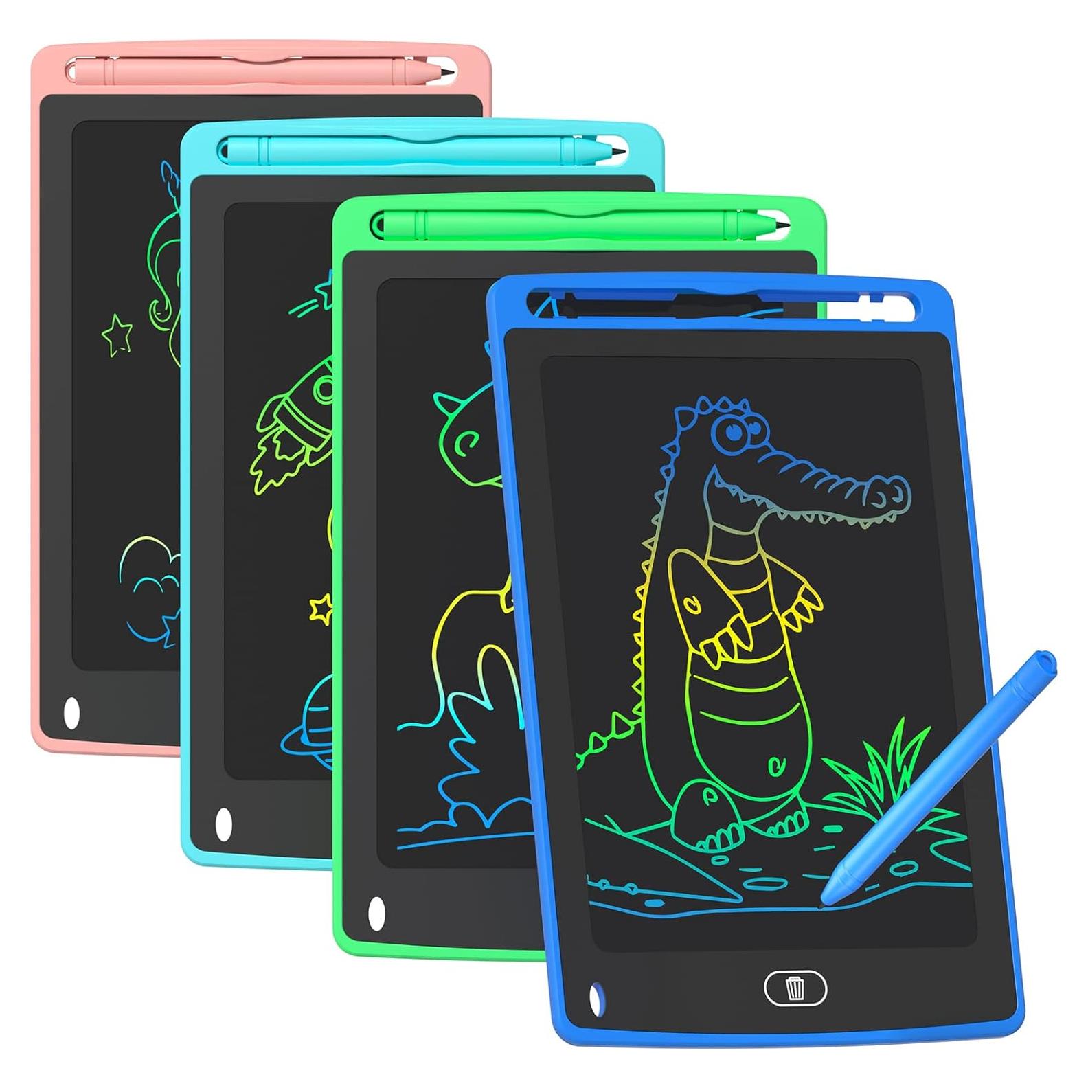 Paquete de 4 Tabletas de Escritura LCD TQU 8.5" Coloridas
