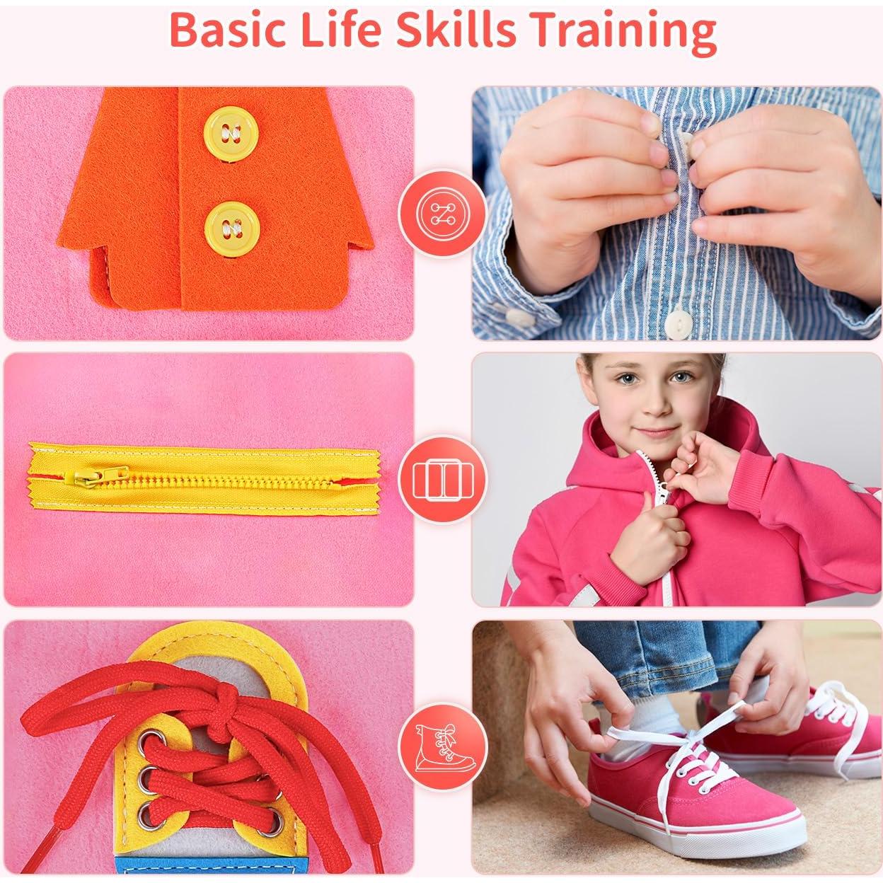 Busy Board Montessori Rosa 25 Actividades para Niños 1-3 Años