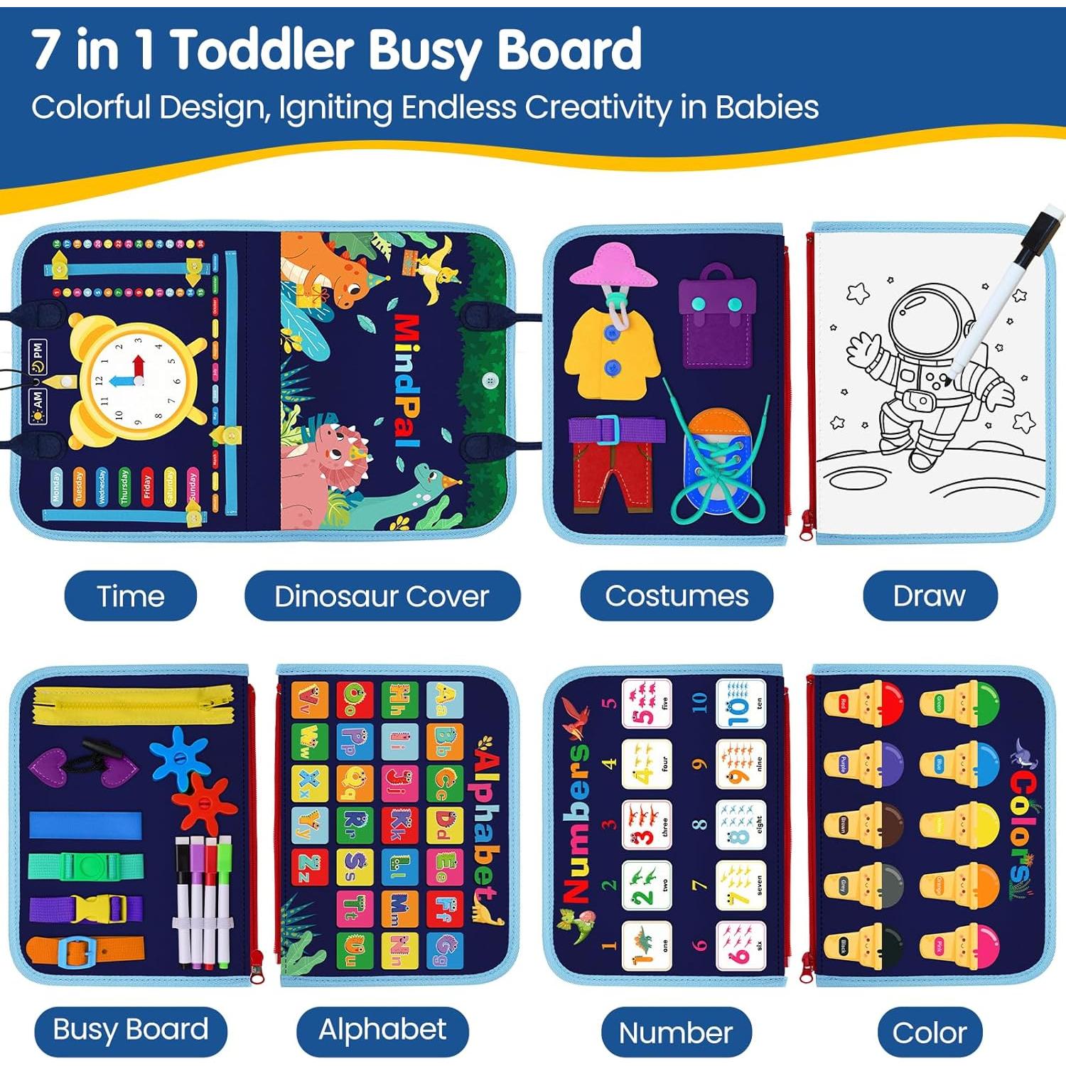 Tablero Ocupado Montessori MindPal 27.8x22.3 cm para Niños 3+