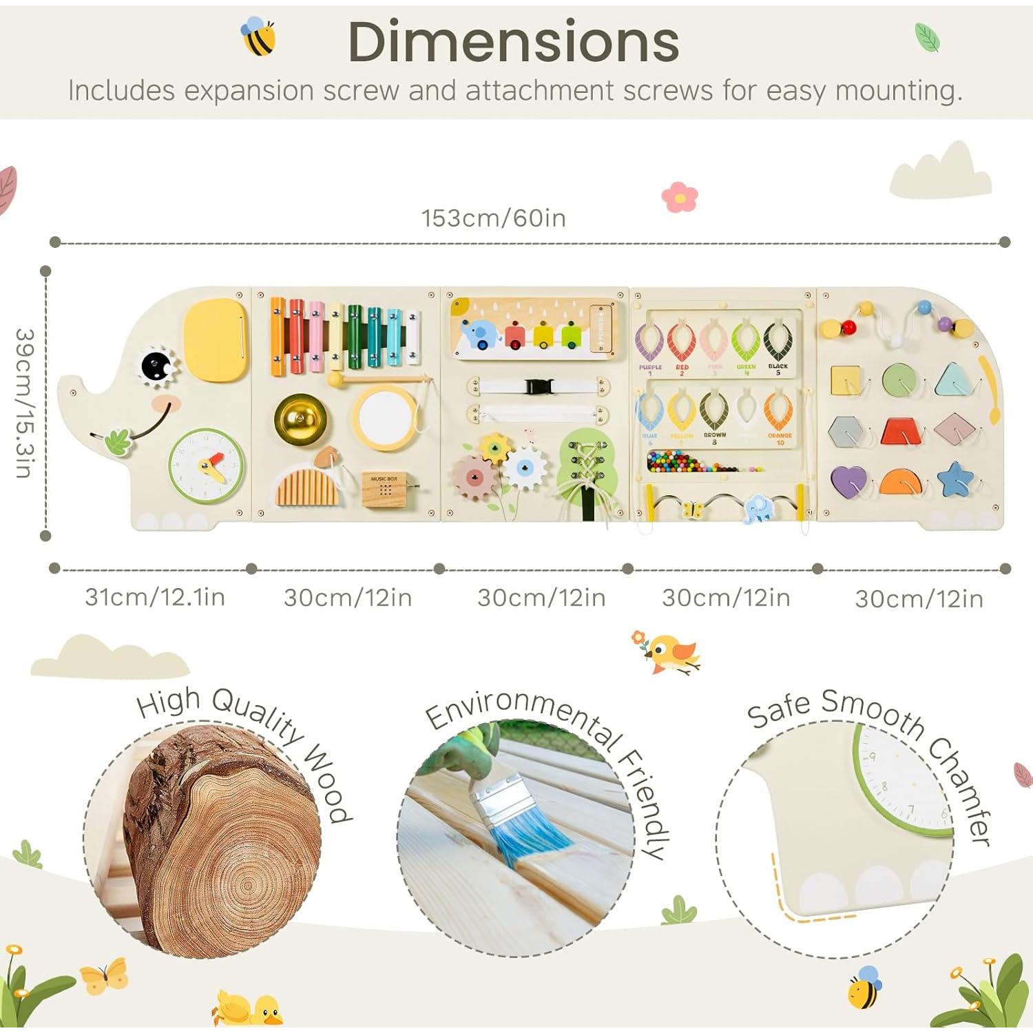 Paneles de Pared Montessori JOLIE VALLÉE 5 Actividades 6.94 kg