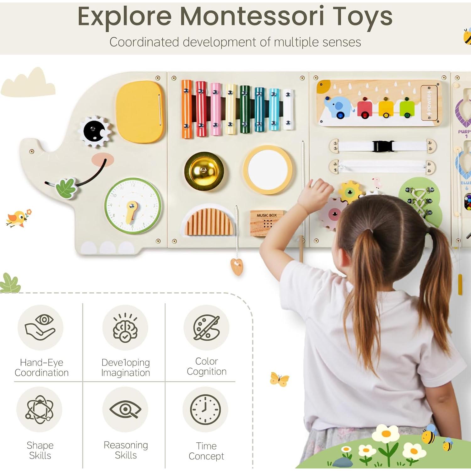 Paneles de Pared Montessori JOLIE VALLÉE 5 Actividades 6.94 kg