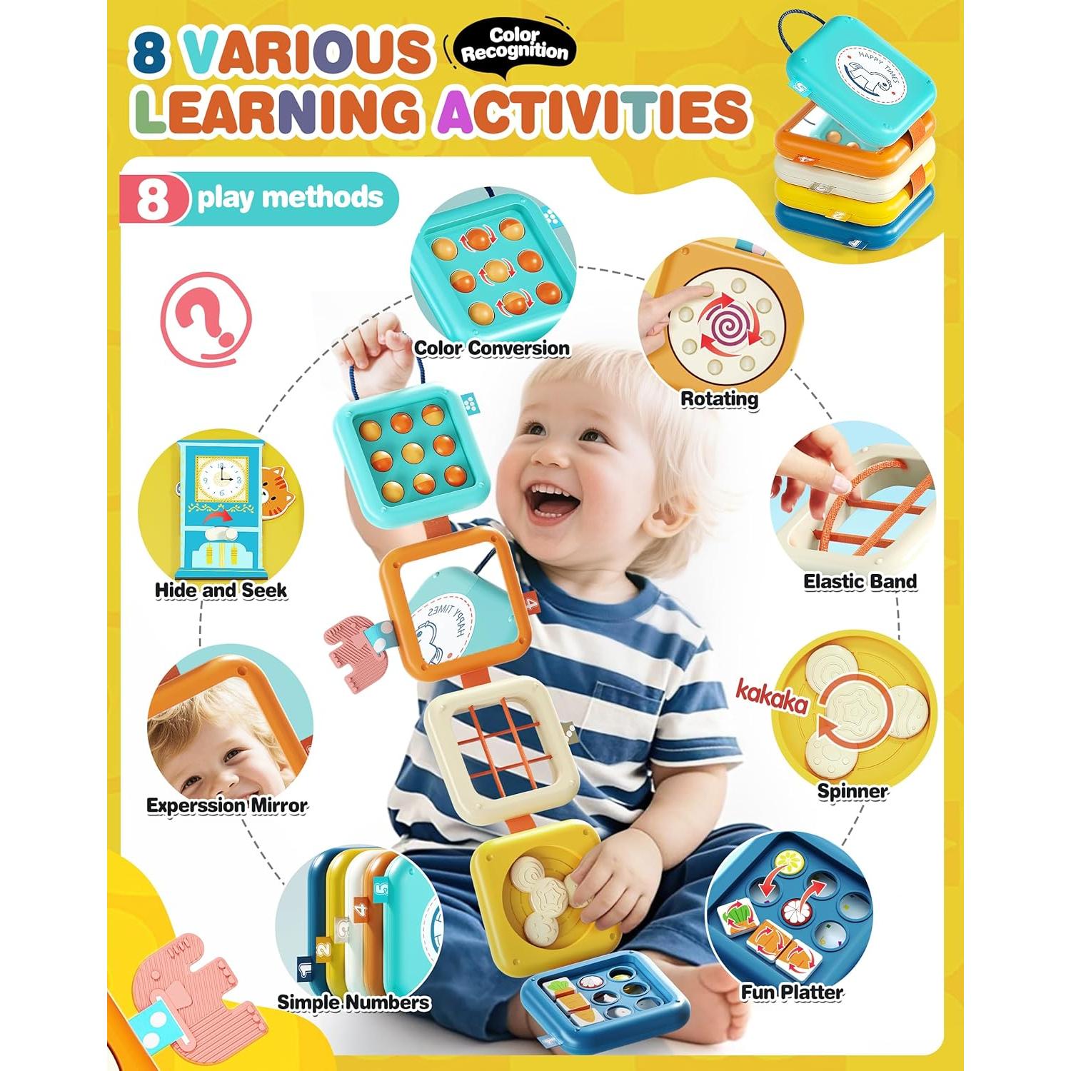 Tablero Ocupado Montessori STACTCUTE 10 en 1 para Niños 1-3 Años