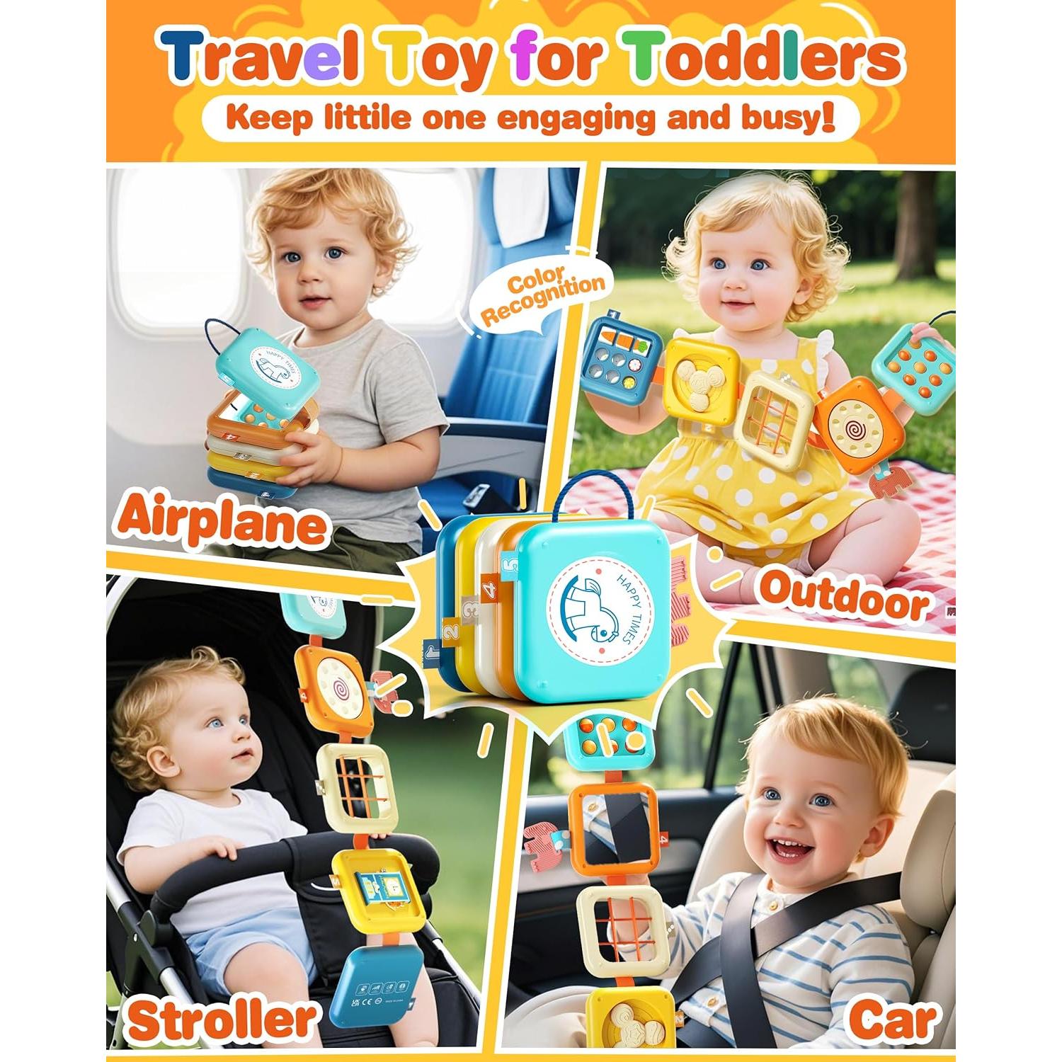 Tablero Ocupado Montessori STACTCUTE 10 en 1 para Niños 1-3 Años