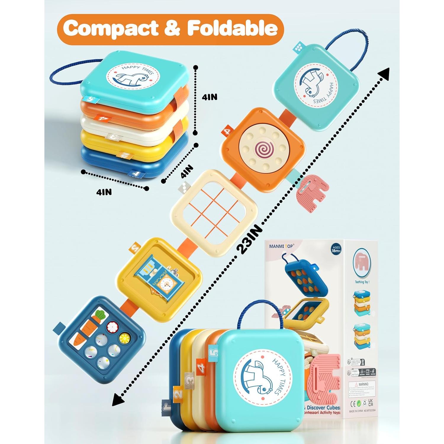 Tablero Ocupado Montessori STACTCUTE 10 en 1 para Niños 1-3 Años