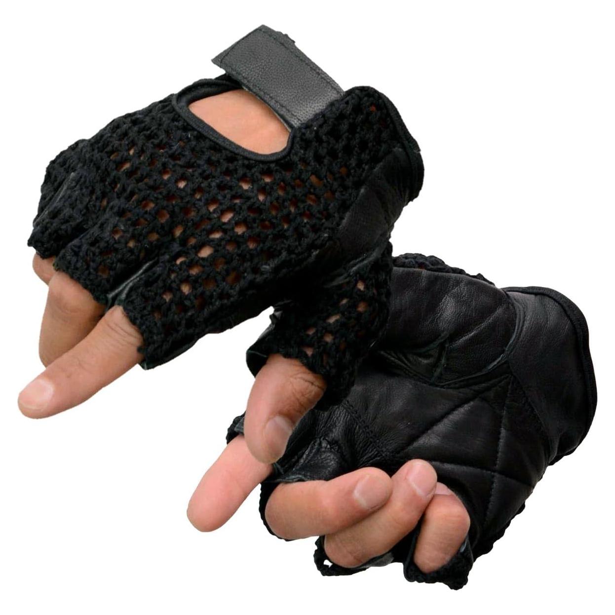 Guantes de Motocicleta Milwaukee Leather SH219 Cuero Negro