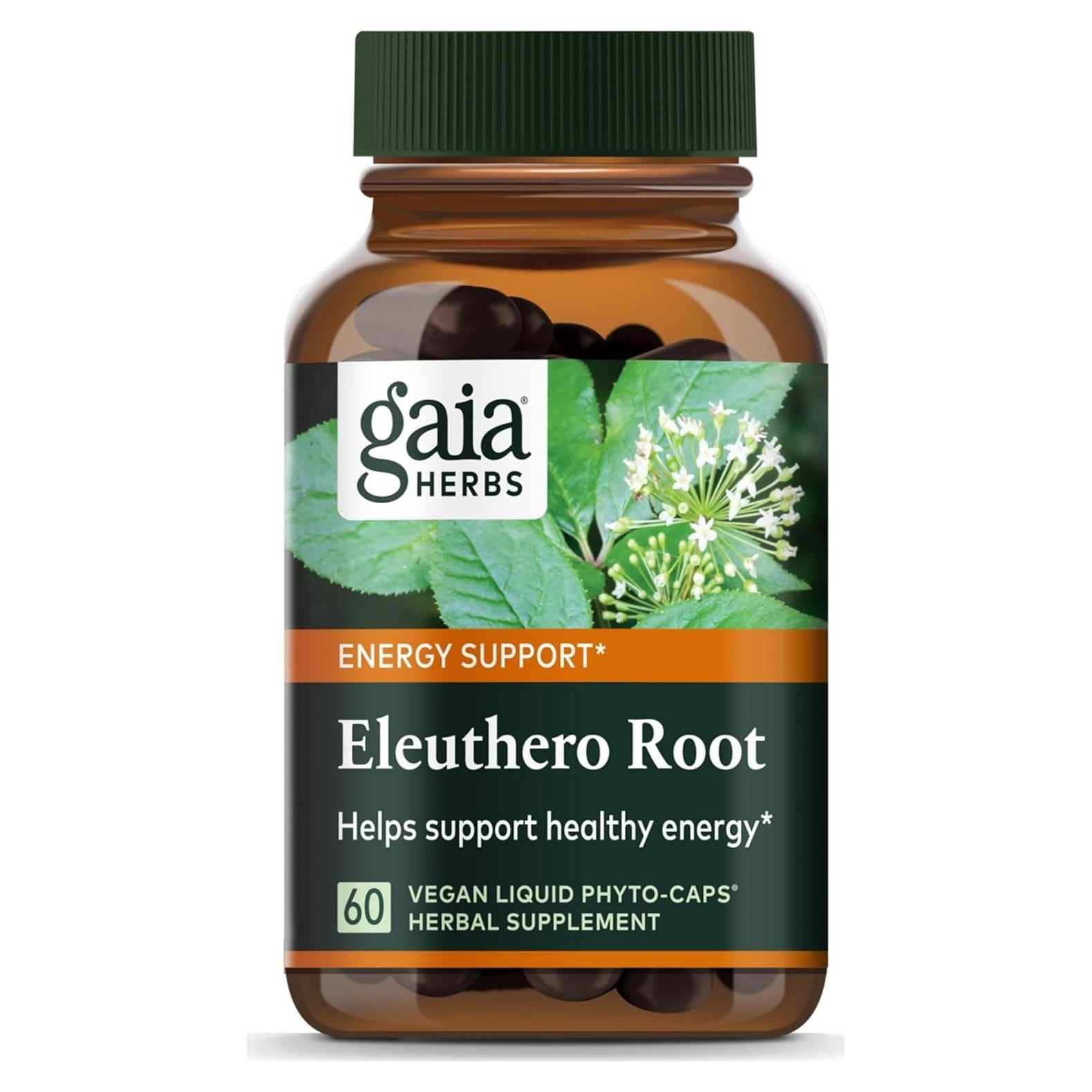 Suplemento Herbal Adaptógeno Gaia Herbs Eleuthero 60 Cápsulas