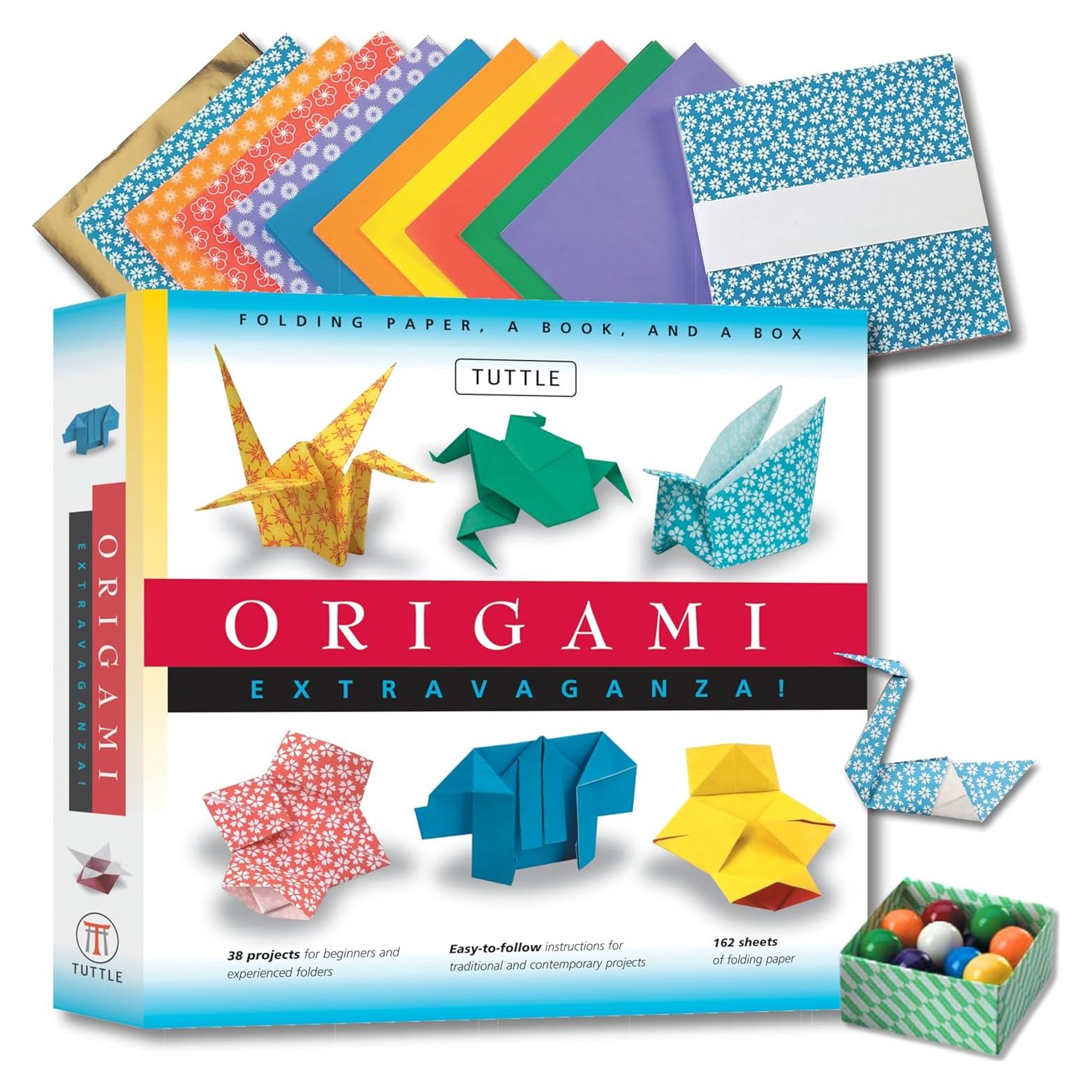 Origami Extravaganza! Folding Paper, a Book, and a Box: Origami Kit Includes Origami Book, 38 Fun Projects and 162 Origami Papers: Great for Both Kids and Adults